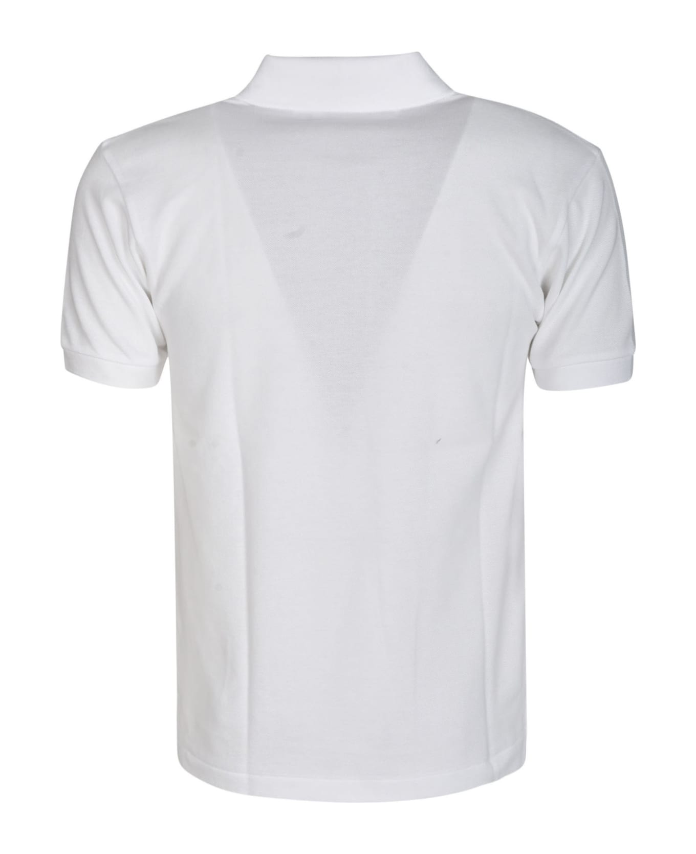 Comme des Garçons Play Logo Embroidered Regular Polo Shirt - White