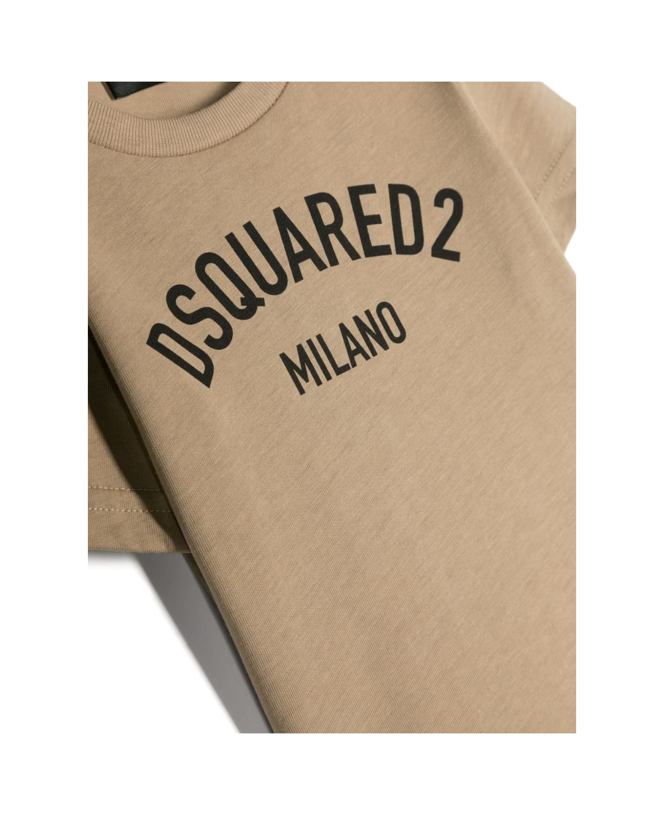 Dsquared2 Cotton T-shirt With Logo Print - Beige