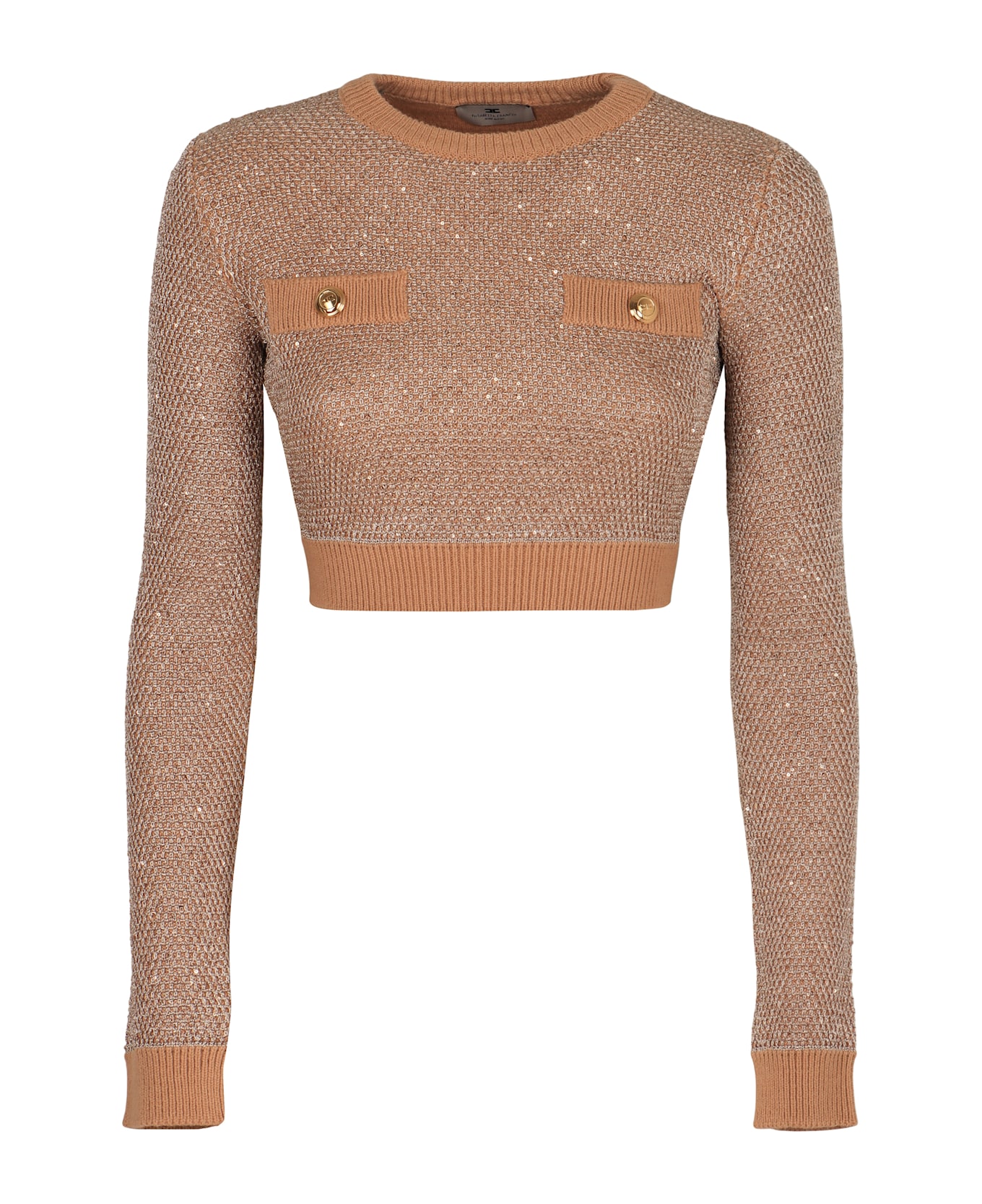 Elisabetta Franchi Sweater With Sequins - Beige