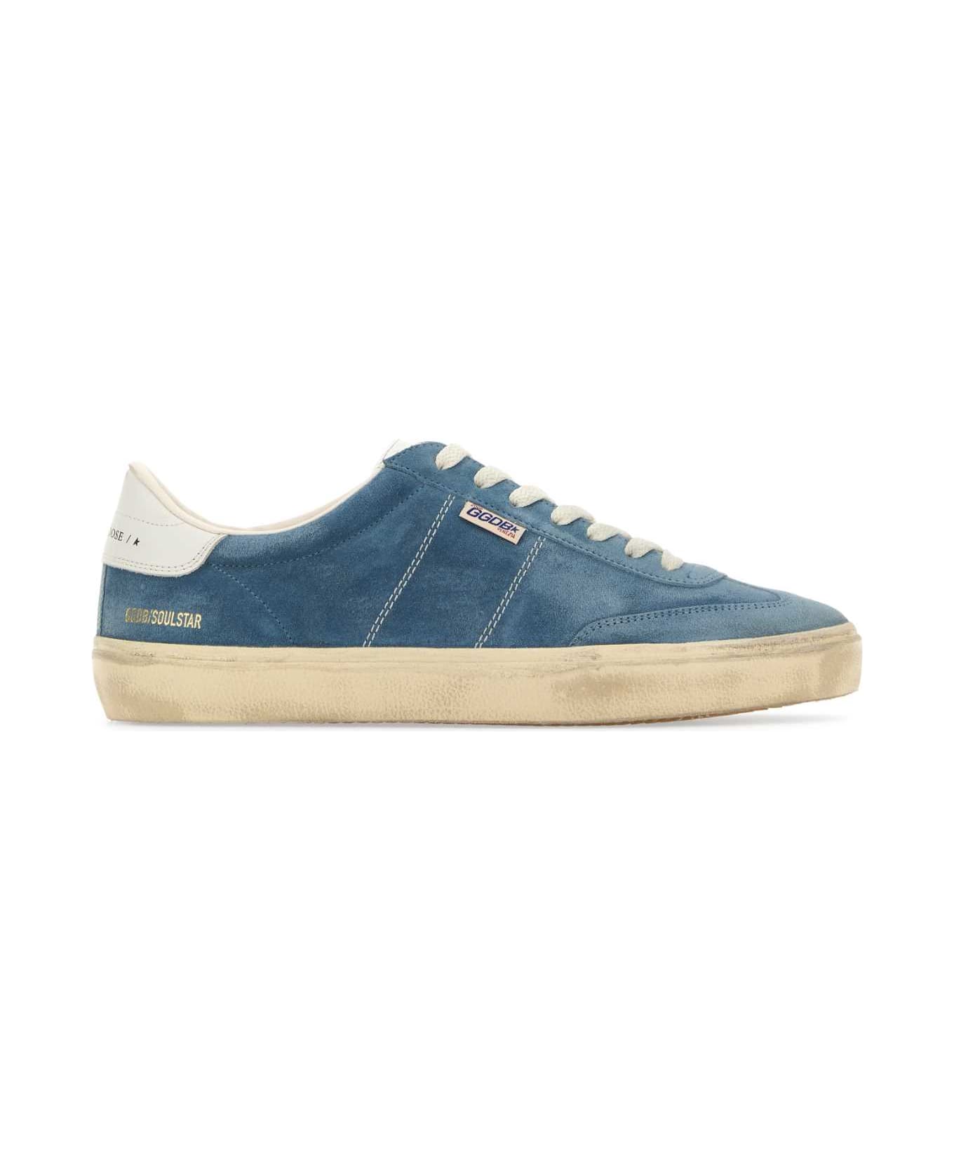 Golden Goose Light Blue Suede Soul Star Sneakers - SMOKEBLUEMILK