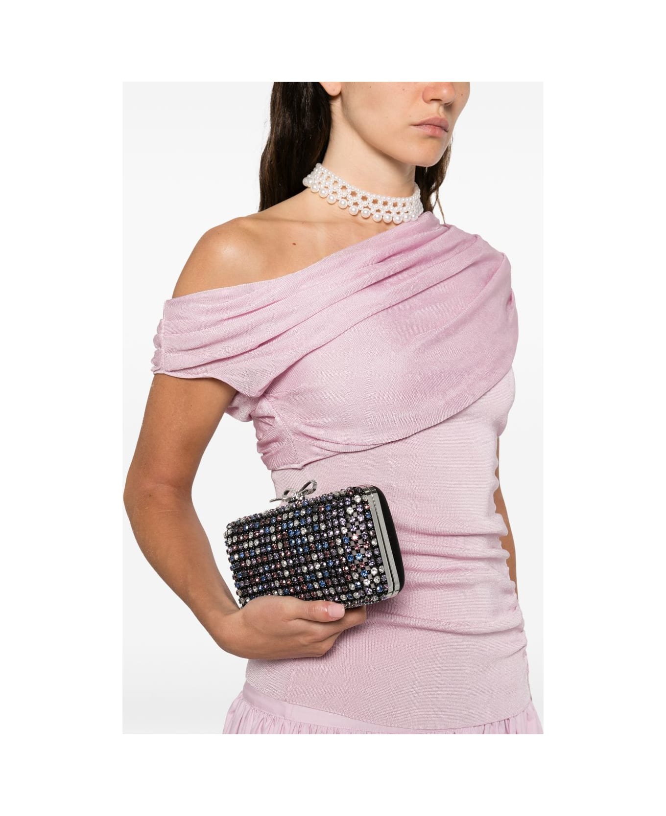 self-portrait Crystal Embellished Clutch - Multicolor
