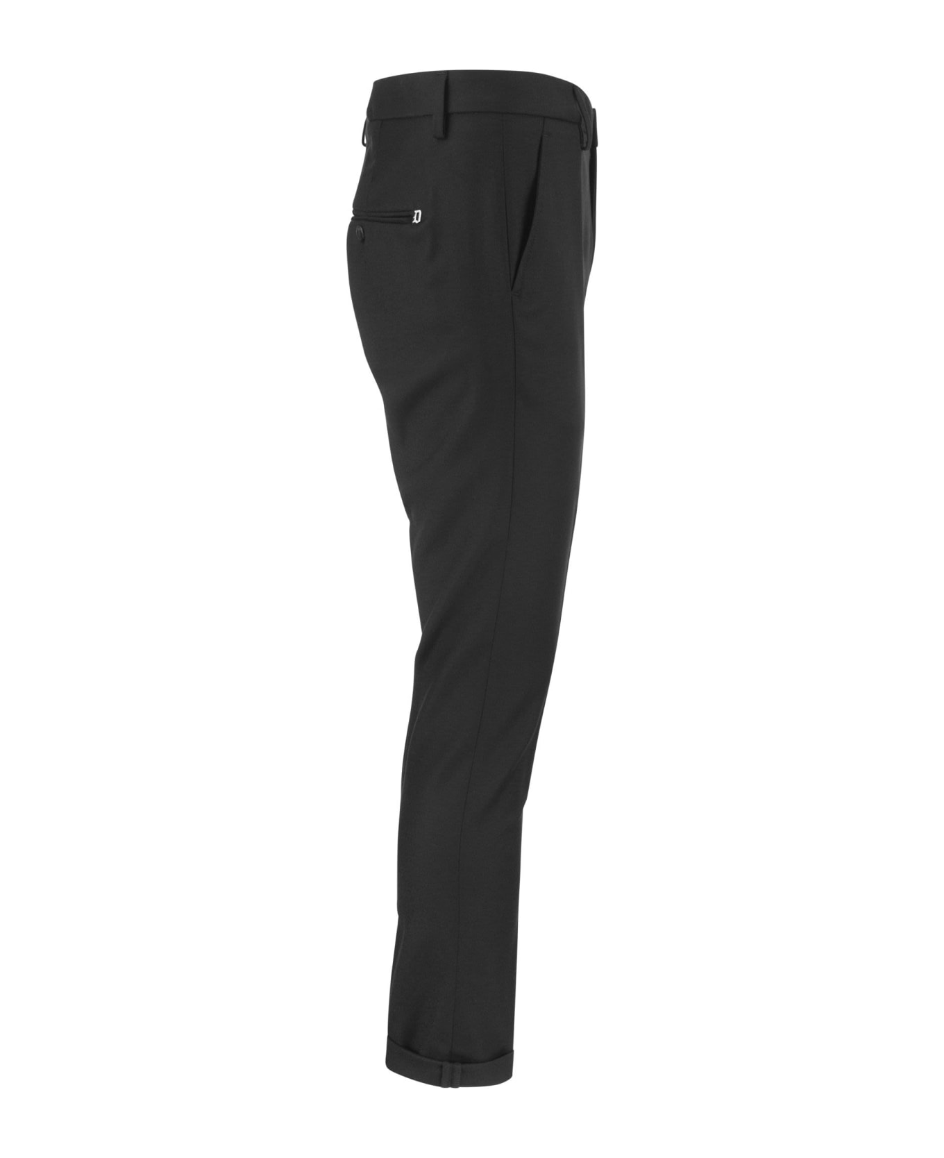 Dondup Gaubert - Slim Fit Trousers In Wool - Nero