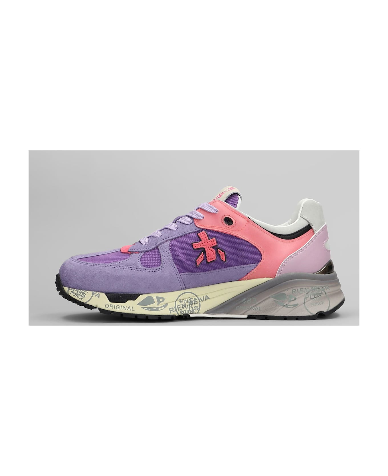 Premiata Mase Sneakers In Viola Suede And Fabric - Viola