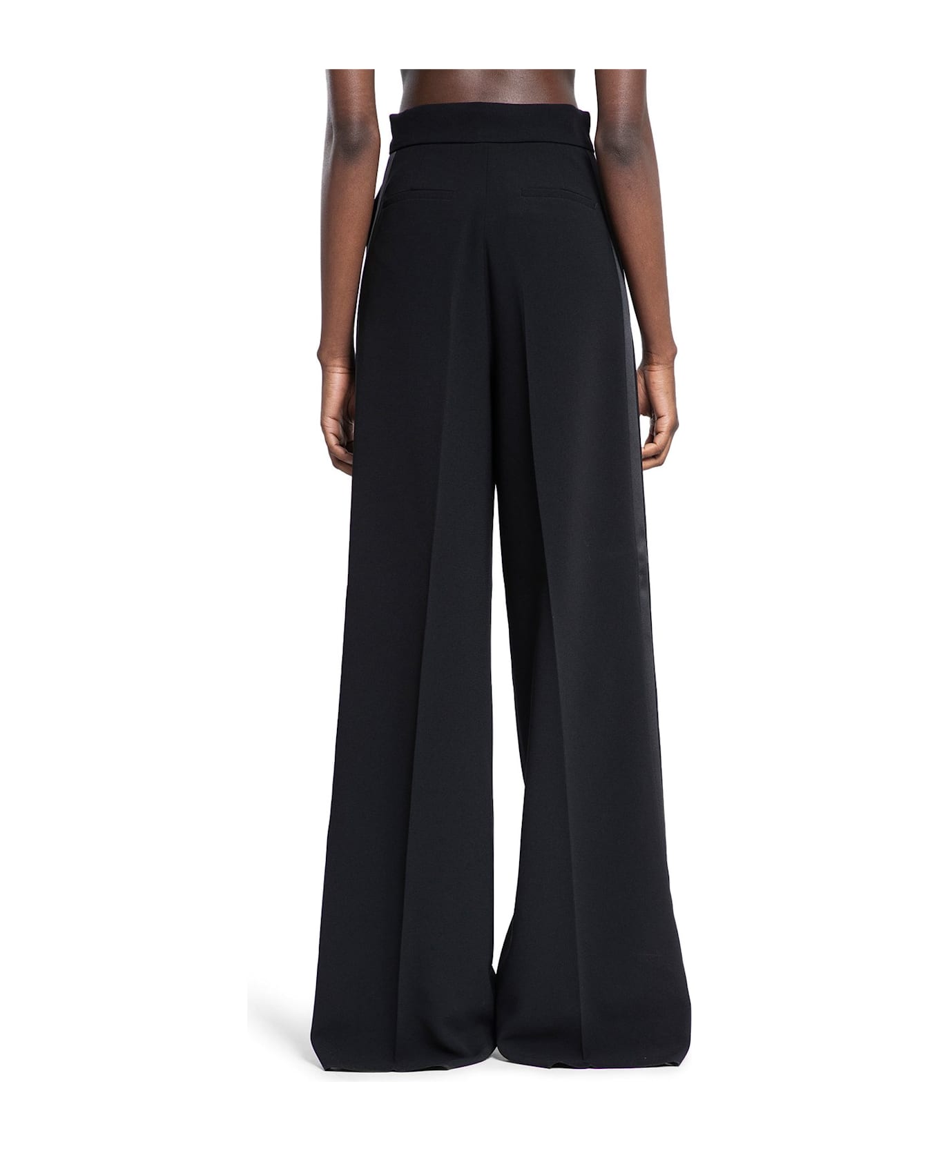 Max Mara Pianoforte High Waist Wide Leg Trousers - Black