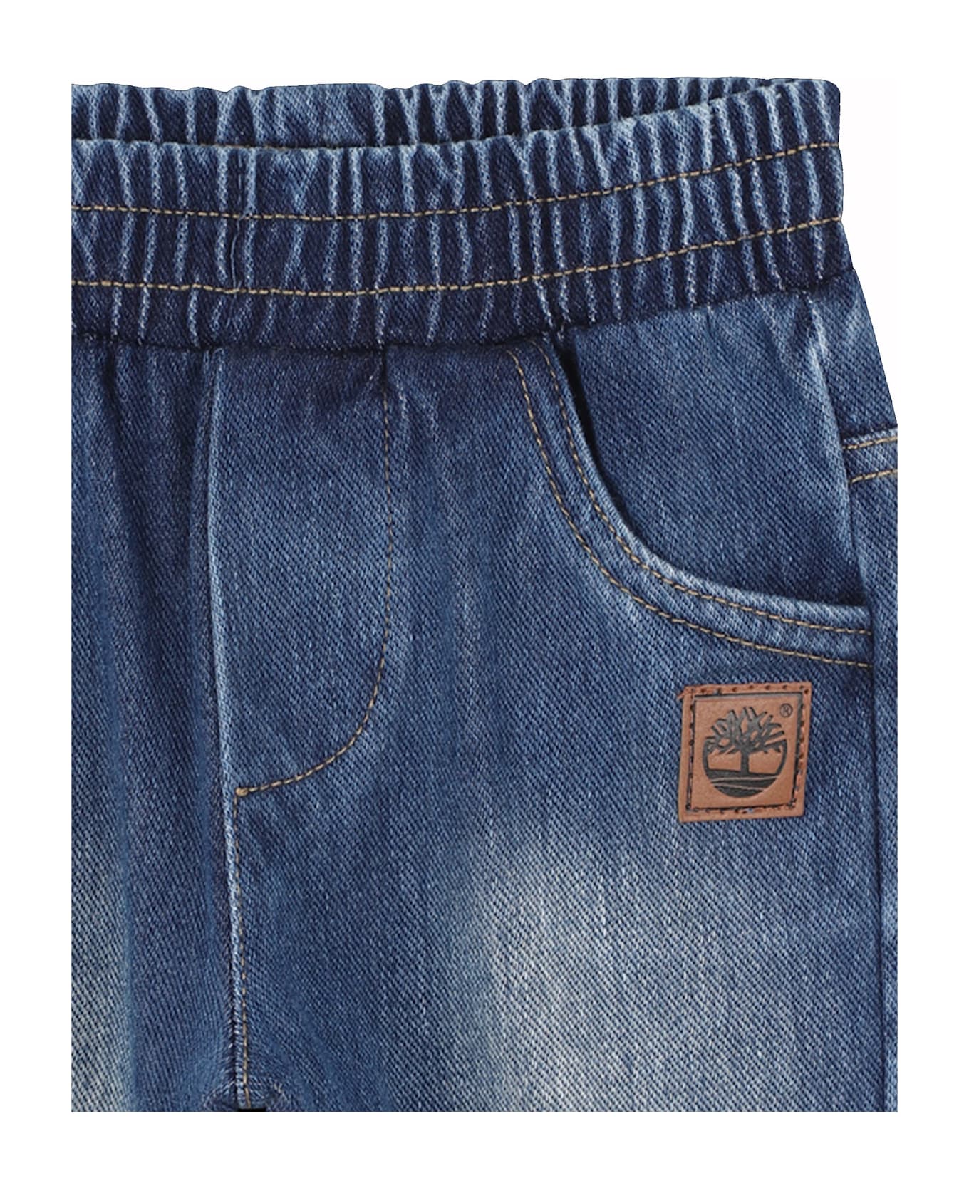Timberland Denim Jeans For Baby Boy With Patch - Denim
