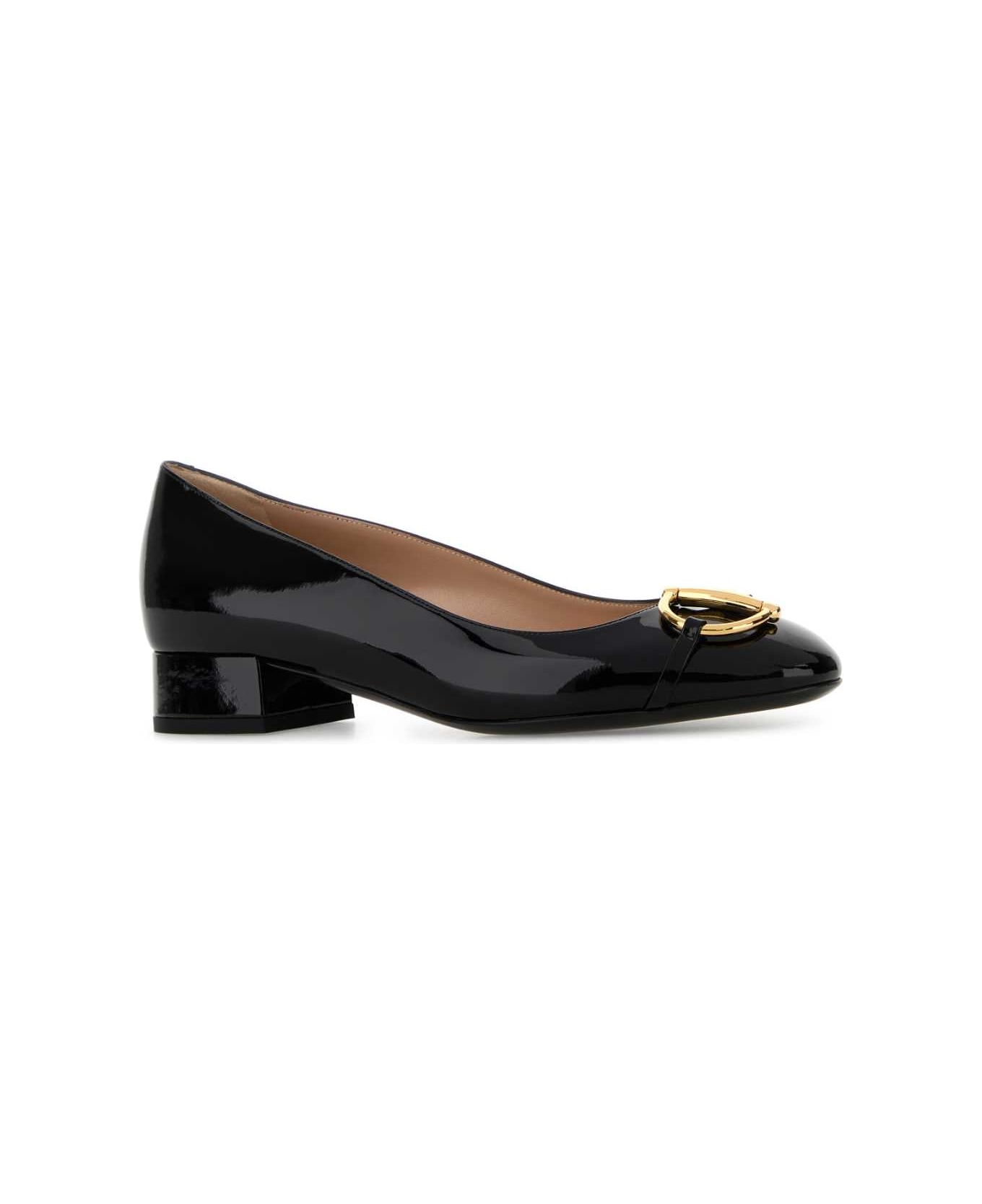 Gucci Black Leather Ballerinas - NERO