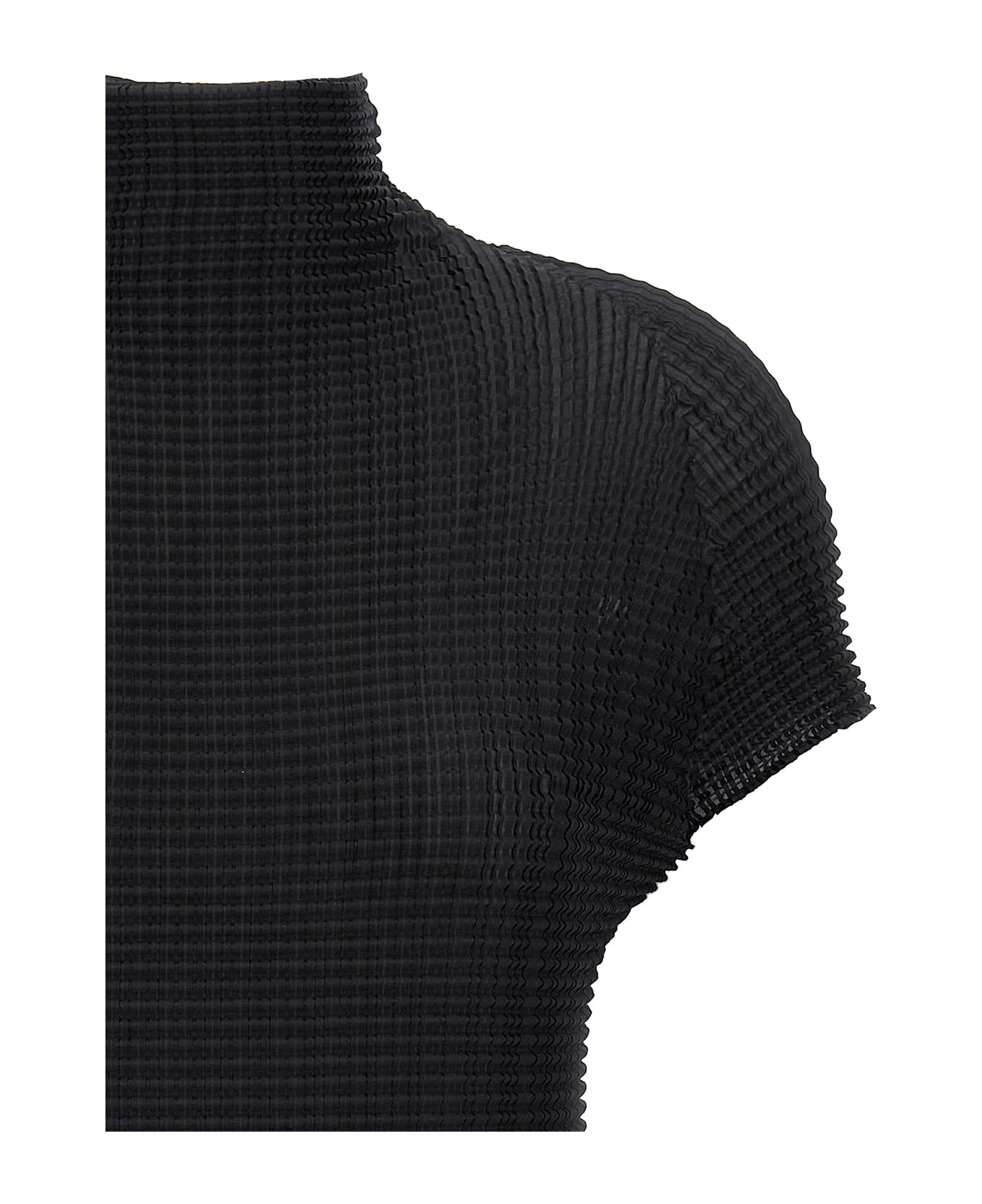 Issey Miyake 
wooly Pleats-56
 T-shirt - Black  