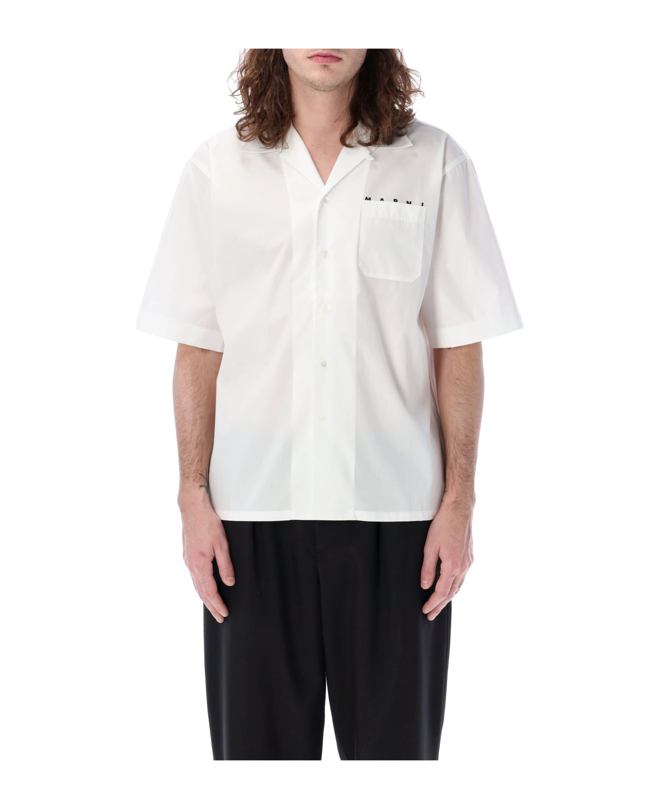 Marni Logo Bowling Shirt - WHITE