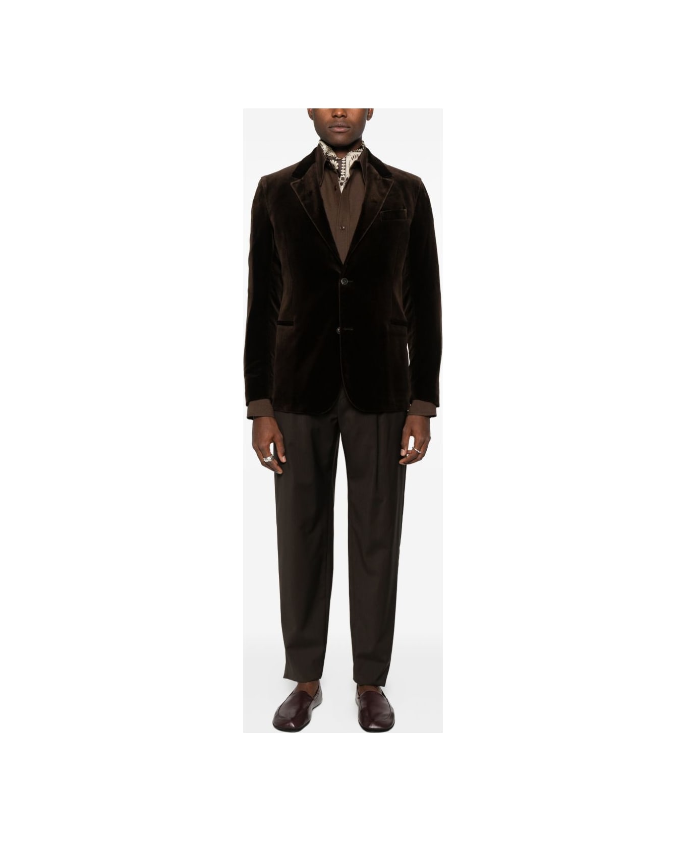 Emporio Armani Cotton Single-breasted Jacket - Grey