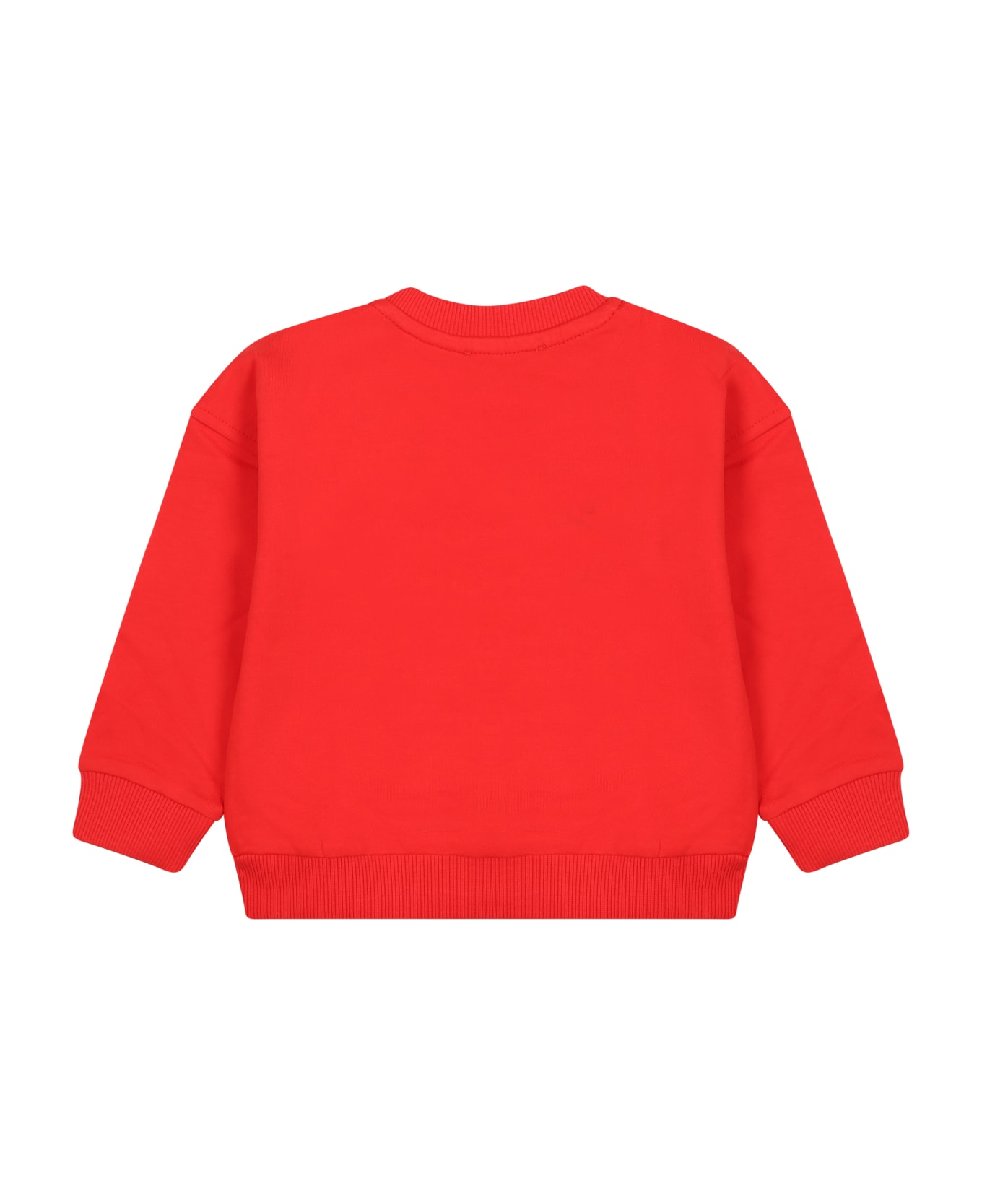 Moschino Red Sweatshirt For Babies With Teddy Bear - Red