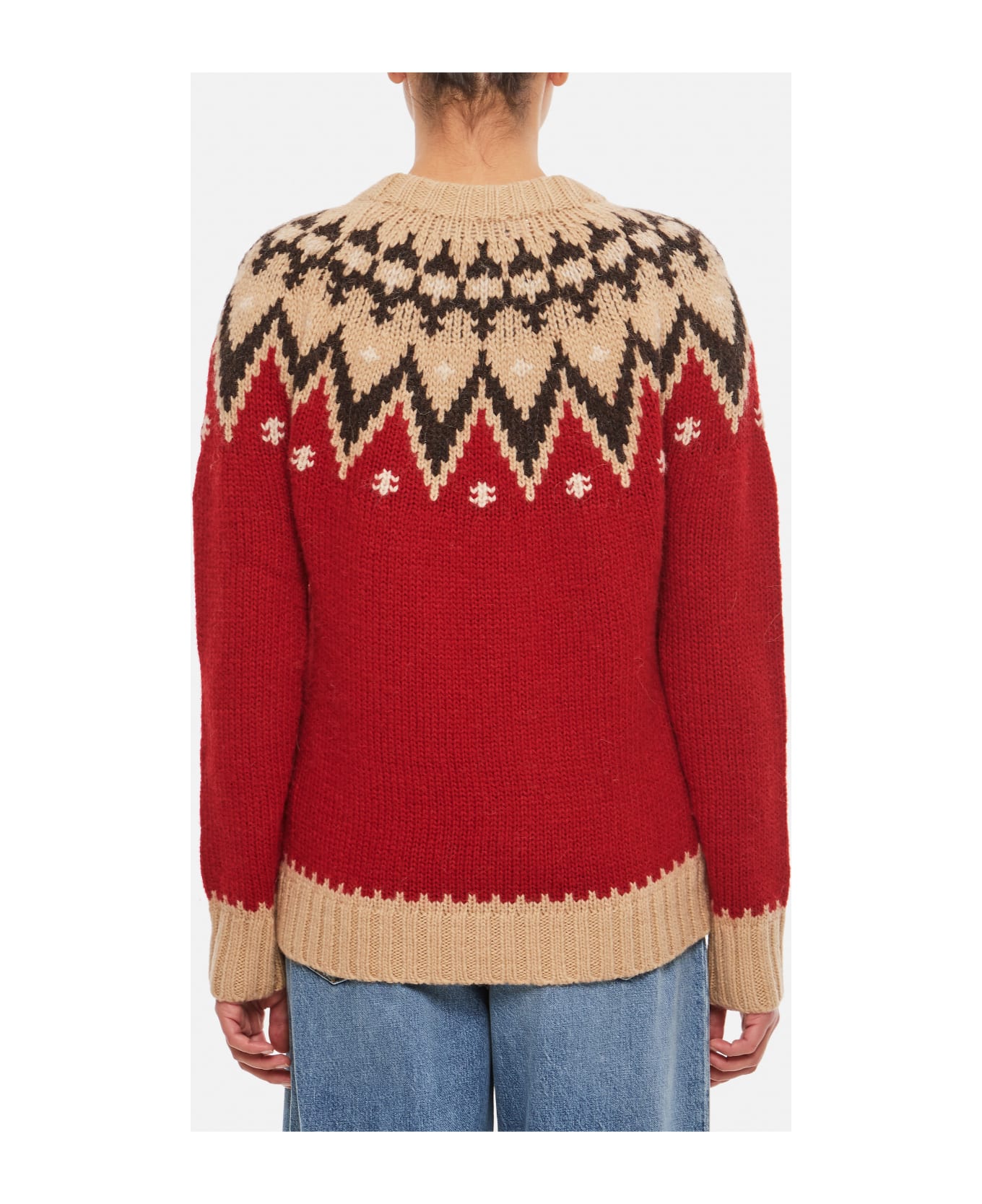 Polo Ralph Lauren Alpaca Blend Crewneck Sweater - Red Multi