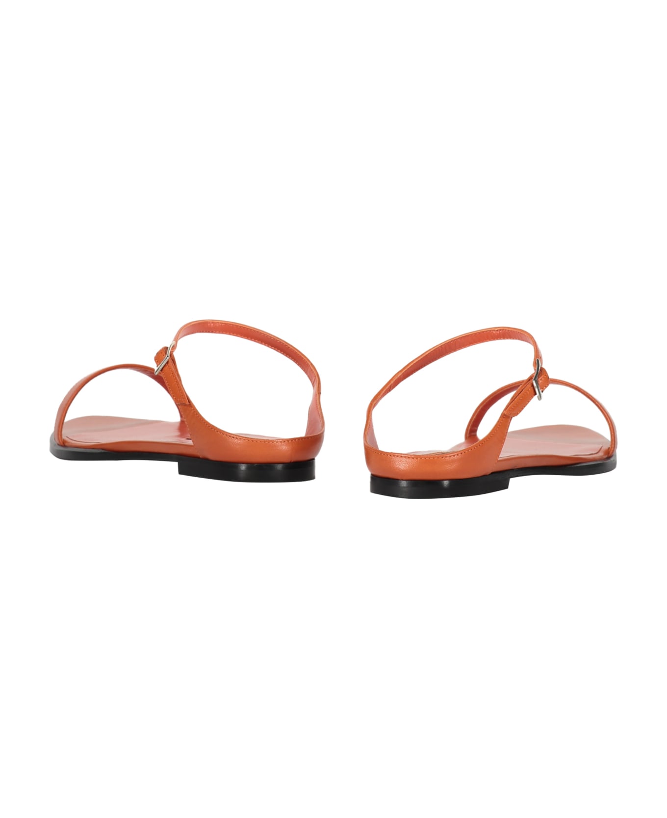 Missoni Leather Flat Sandals - Saddle Brown