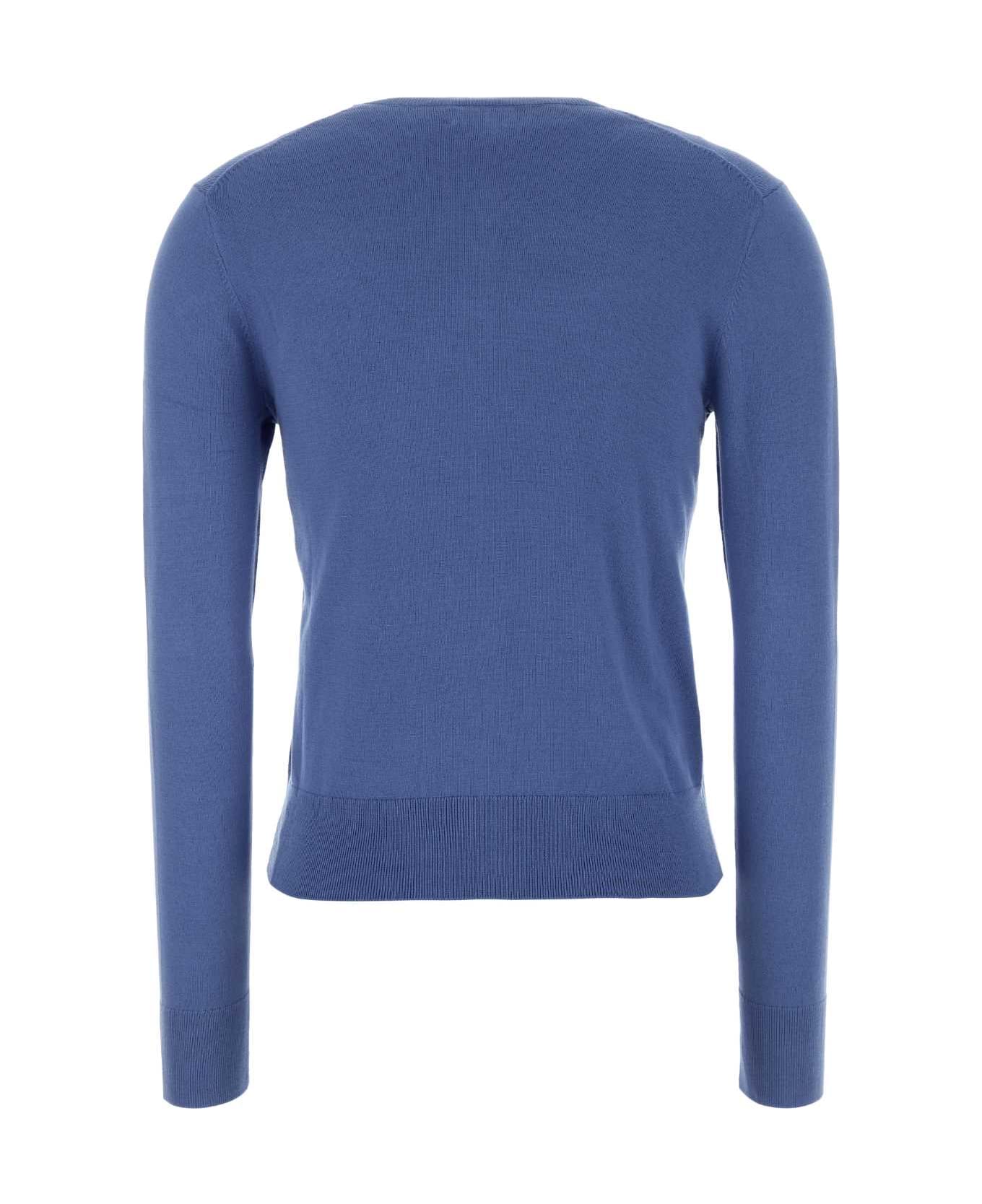 Polo Ralph Lauren Cerulean Blue Stretch Cotton Blend Cardigan - 500