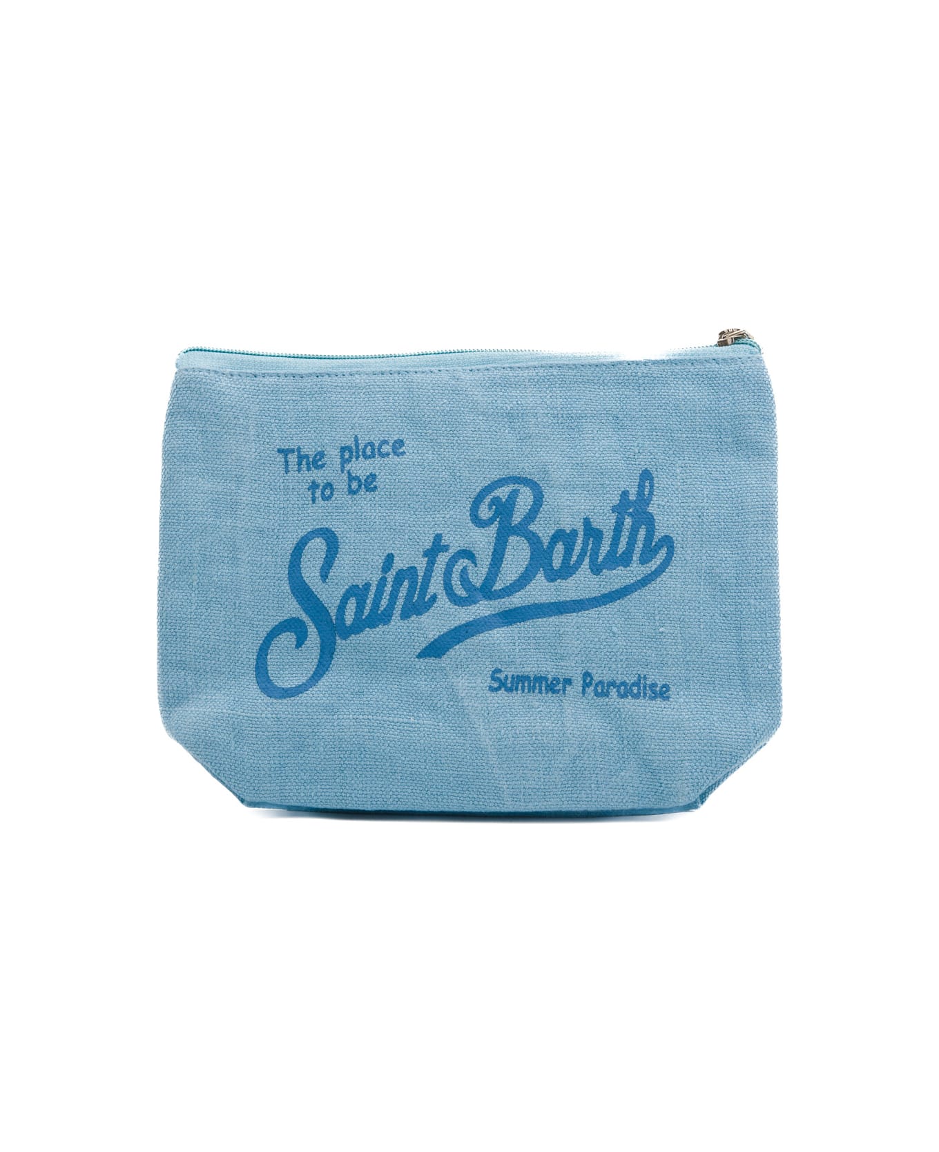 MC2 Saint Barth Aline Clutch Bag In Blue Linen - Azzurro バッグ