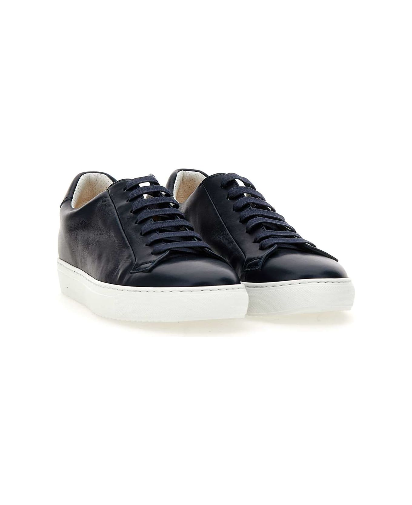 Doucal's "chiffon" Leather Sneakers - BLUE スニーカー