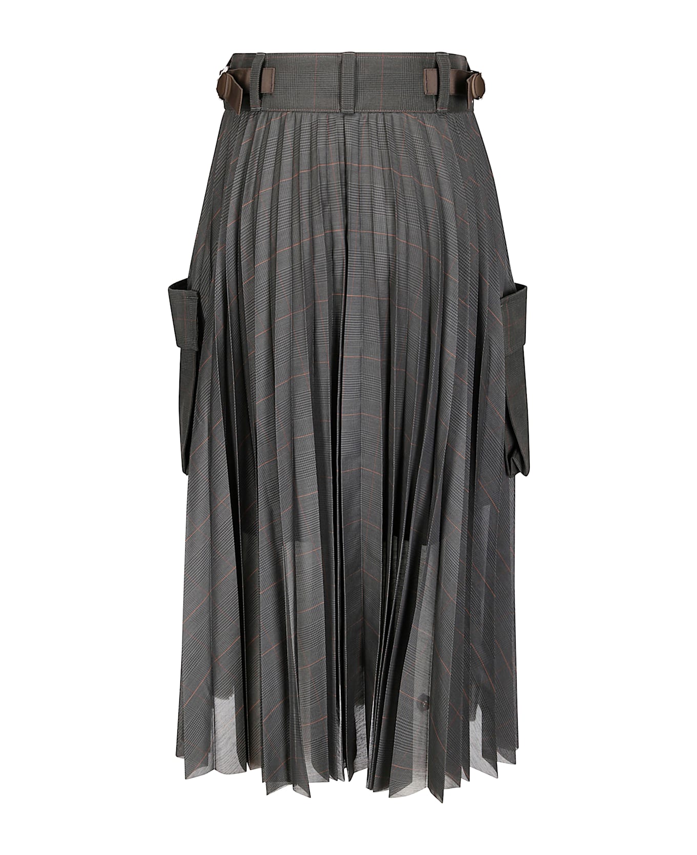 Sacai Glen Check Skirt - KHAKI