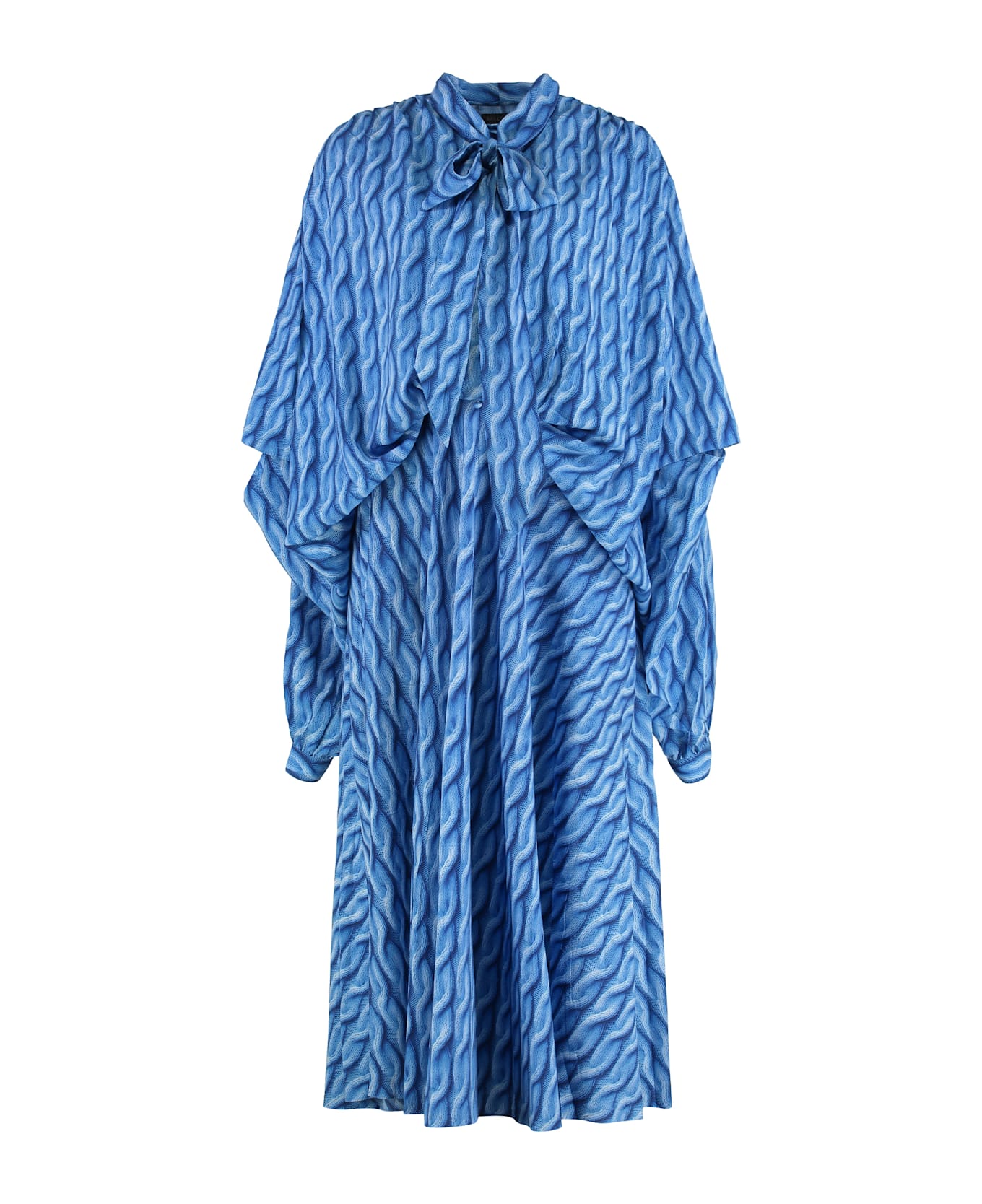Balenciaga Printed Dress - BLUE