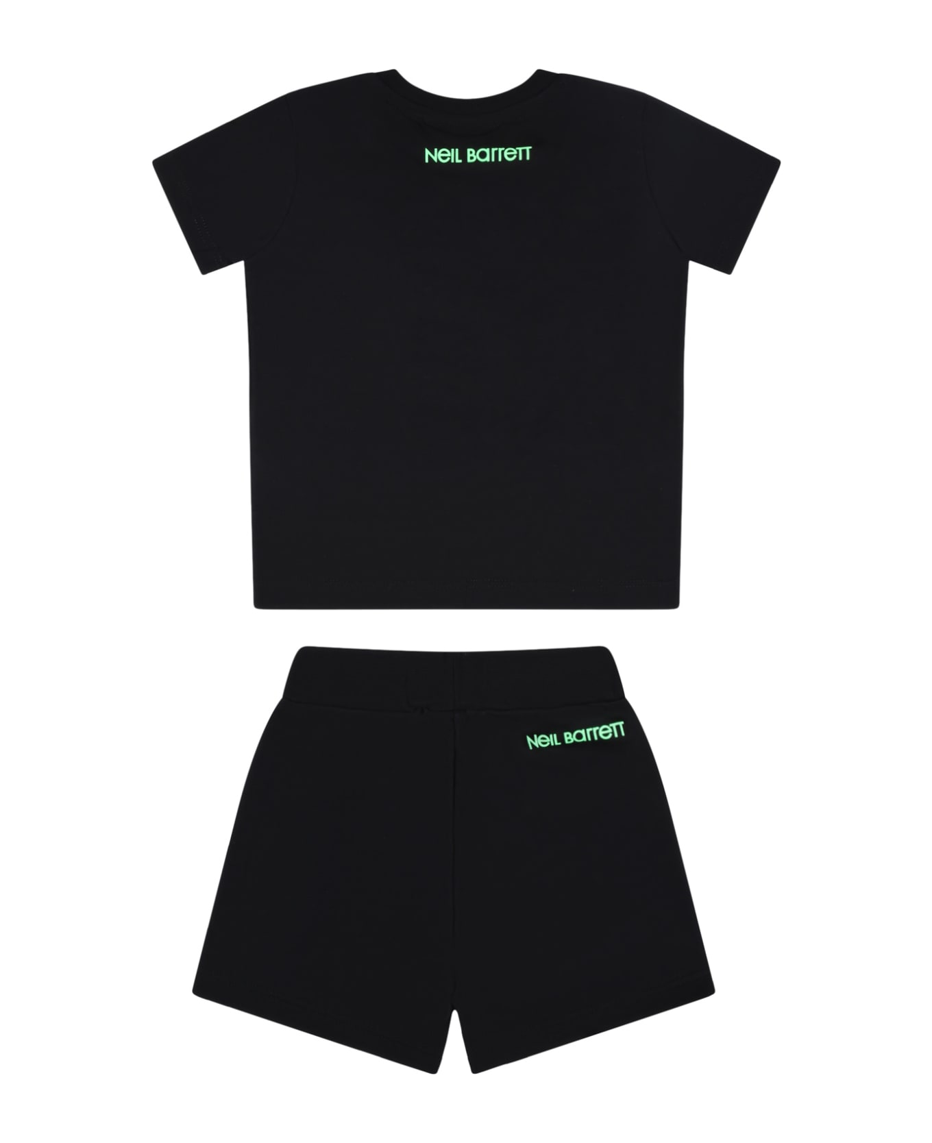 Neil Barrett Black Tracksuit For Baby Boy With Iconic Lightning Bolts - Black