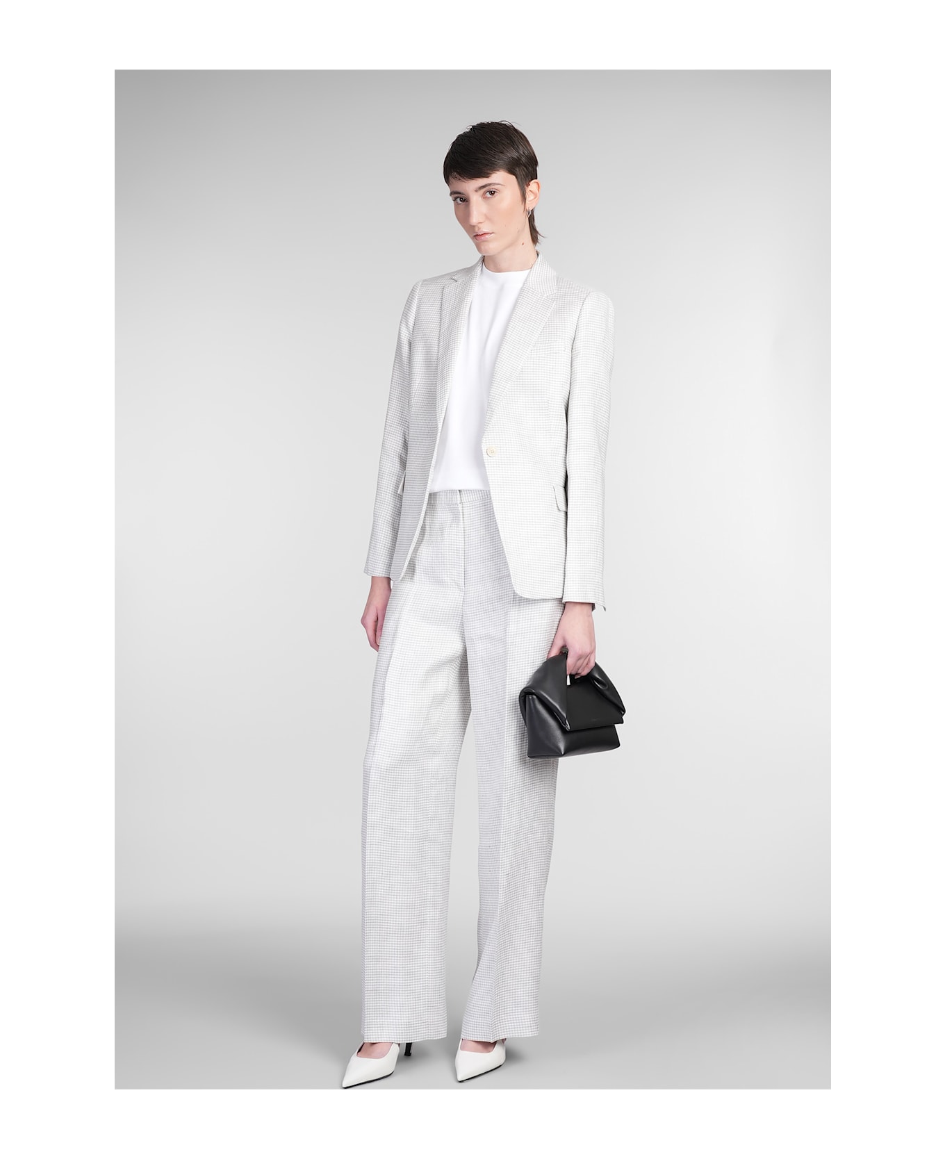 Theory Blazer In Grey Linen - grey