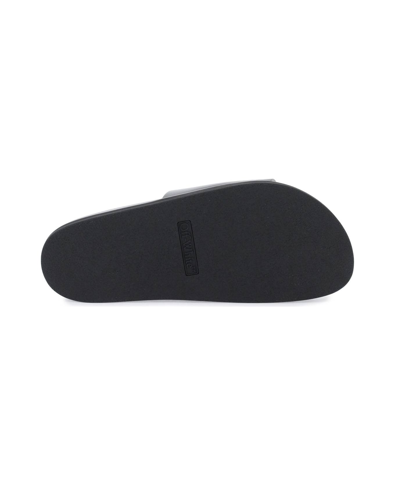 Off-White Logo Slide Sandals - Black Blac