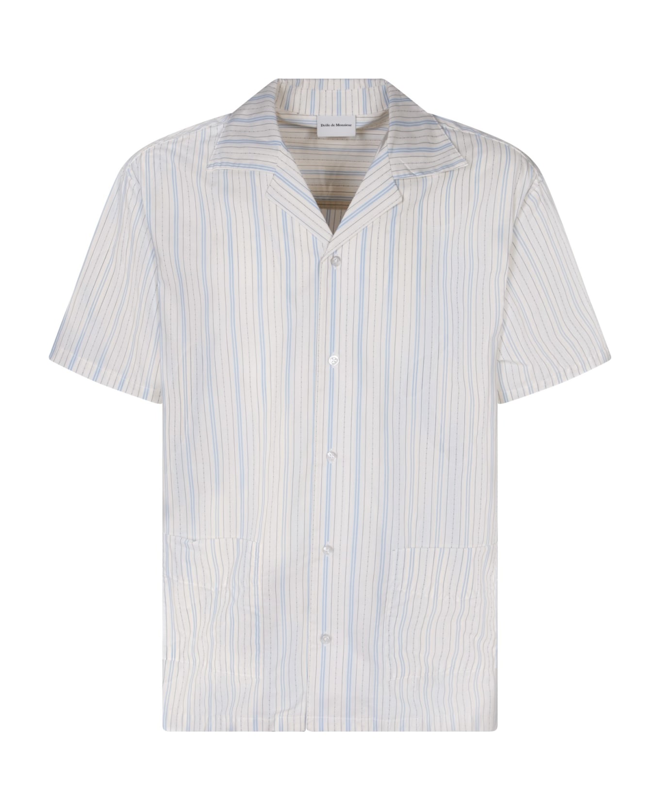 Drôle de Monsieur Light Blue Striped Shirt - Blue