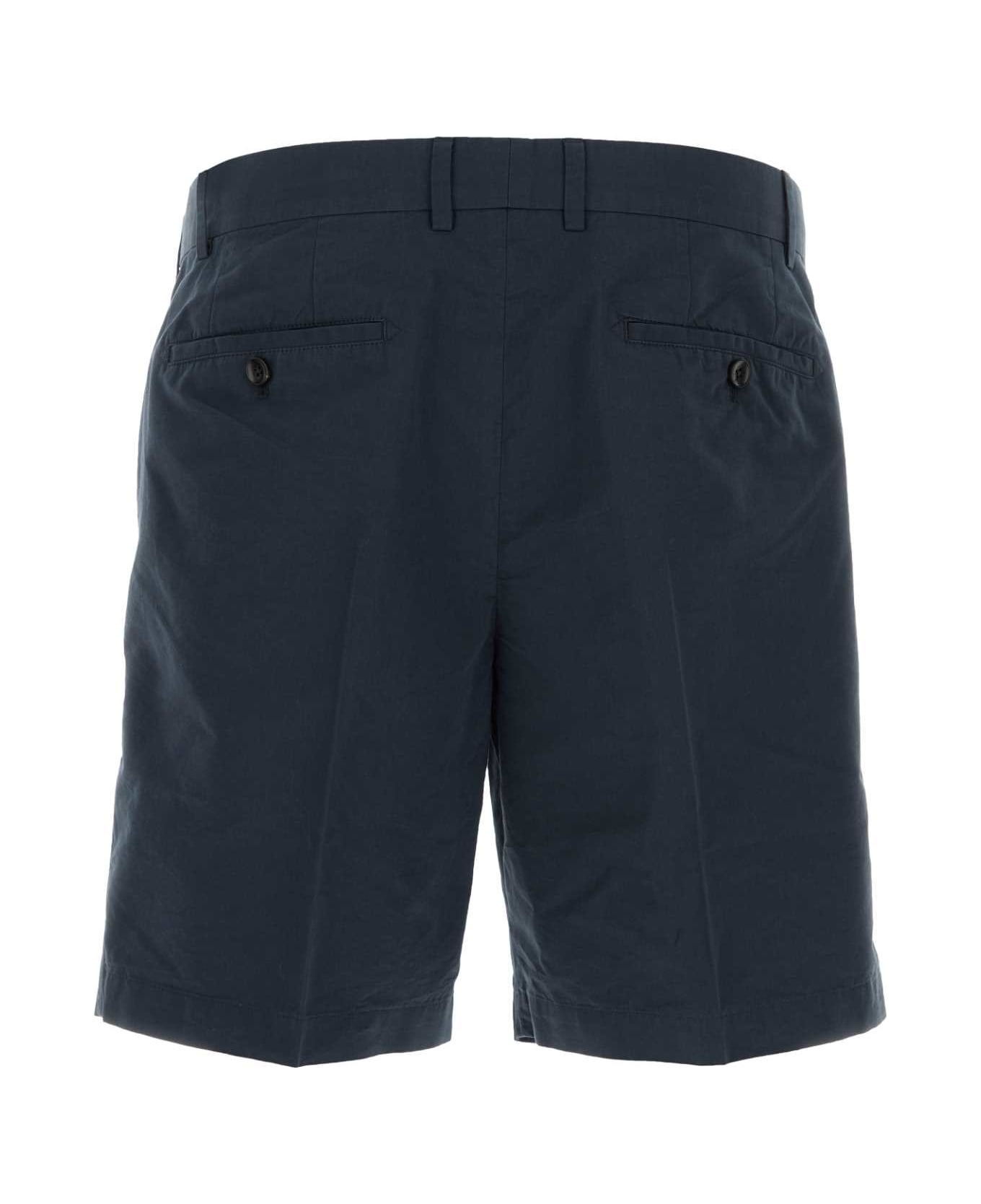 Tom Ford Navy Blue Cotton Blend Bermuda Shorts - NAVY