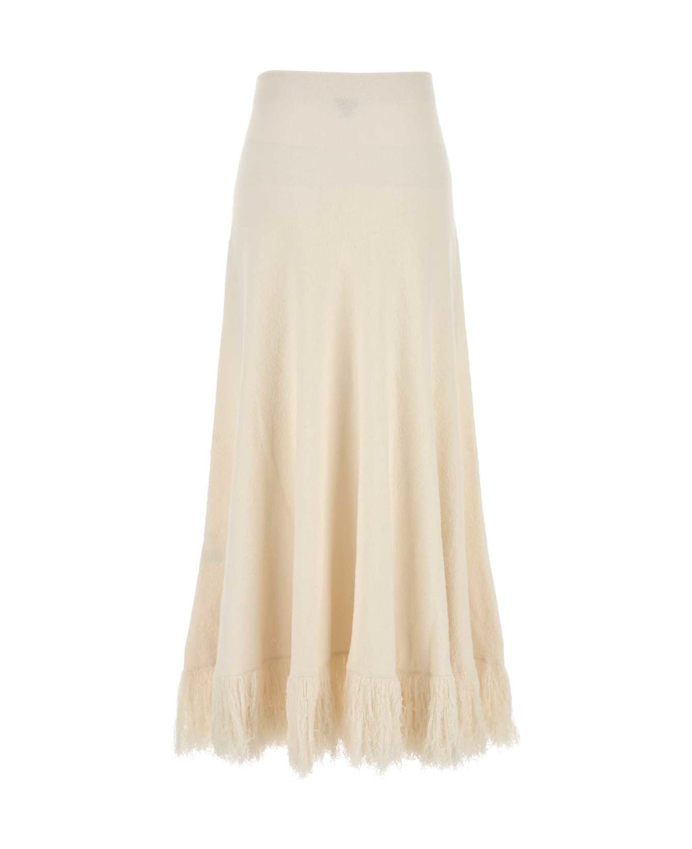Bottega Veneta Ivory Bouclã© Skirt - WHITE