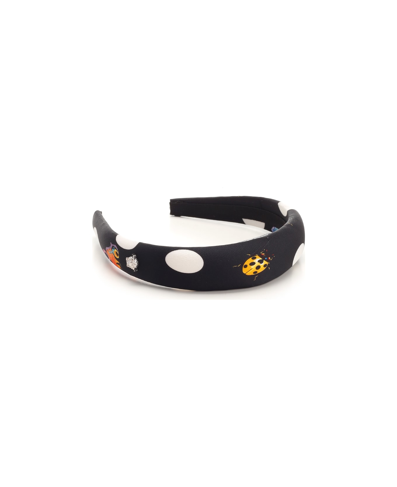 Versace Headband With Polka Dots And Insects - Black