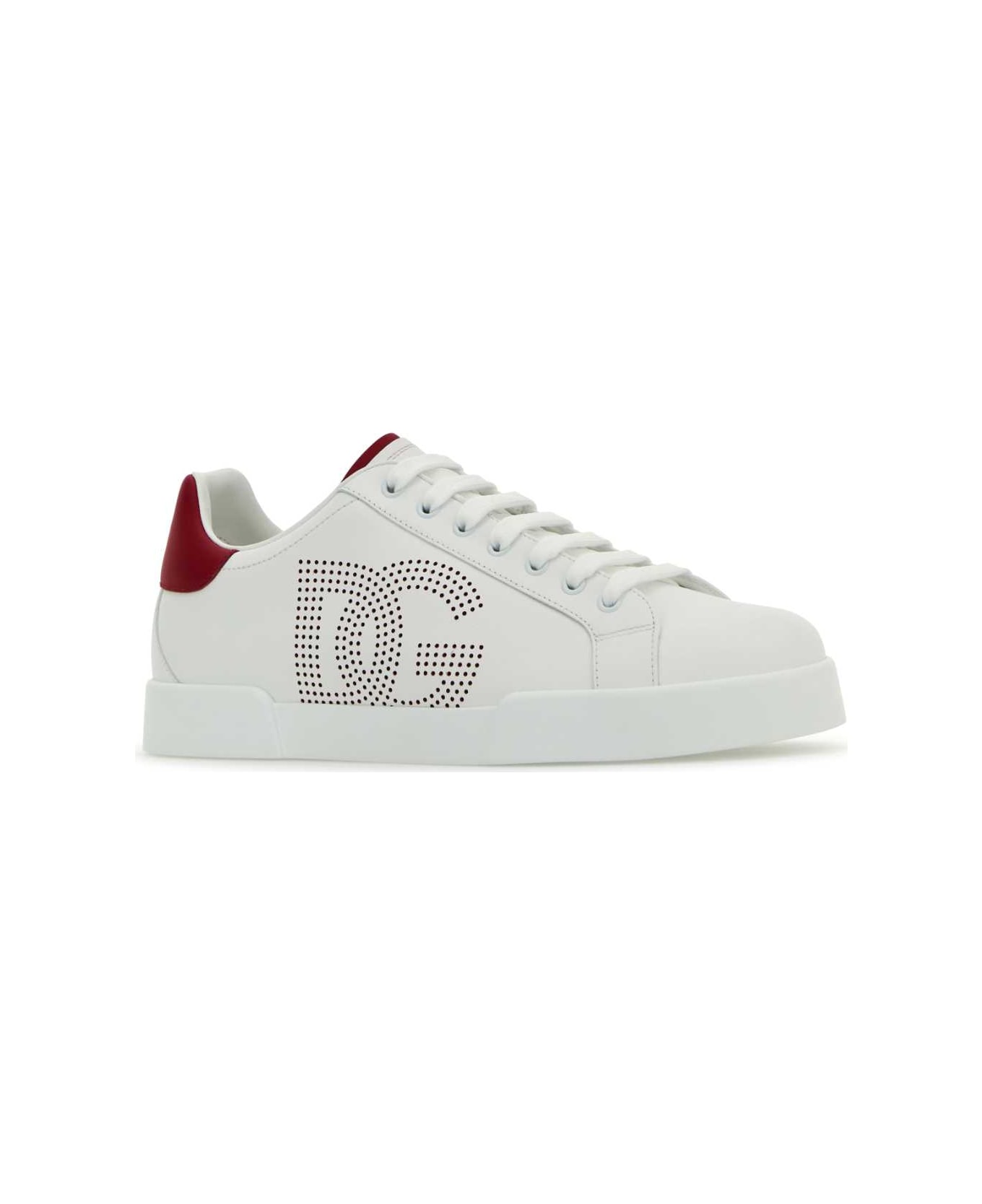 Dolce & Gabbana White Nappa Leather Portofino Sneakers - BIANCO