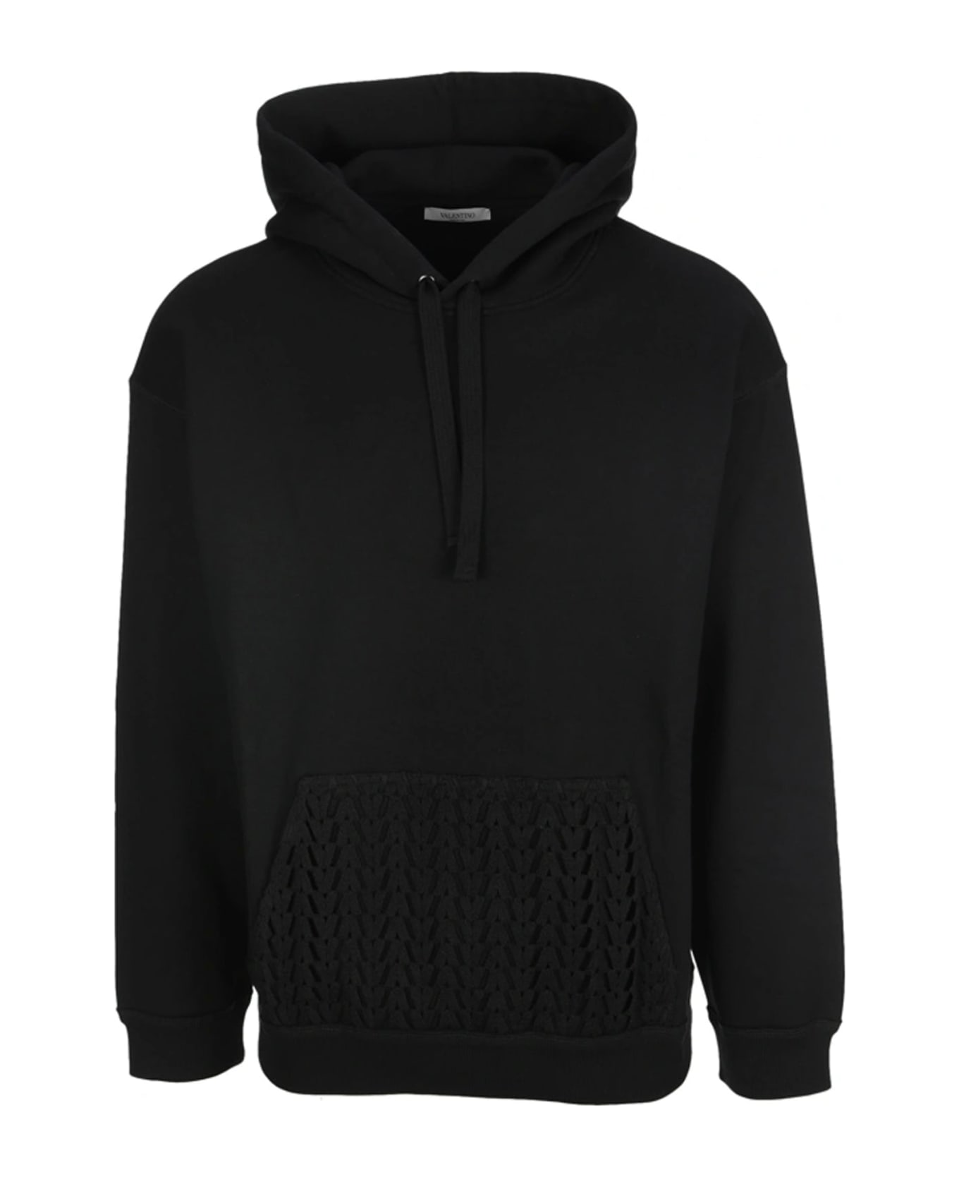 Valentino Knitted Hooded Sweatshirt - Black フリース