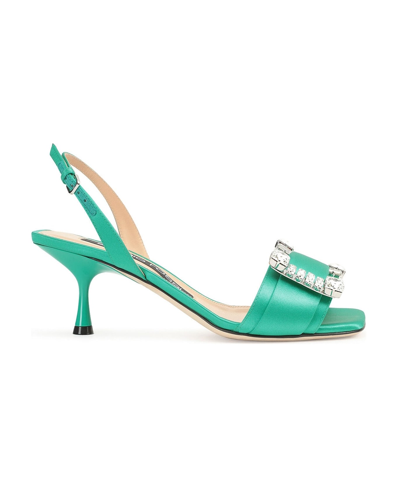 Sergio Rossi Sr Twenty 060 Satin Sandals - Green