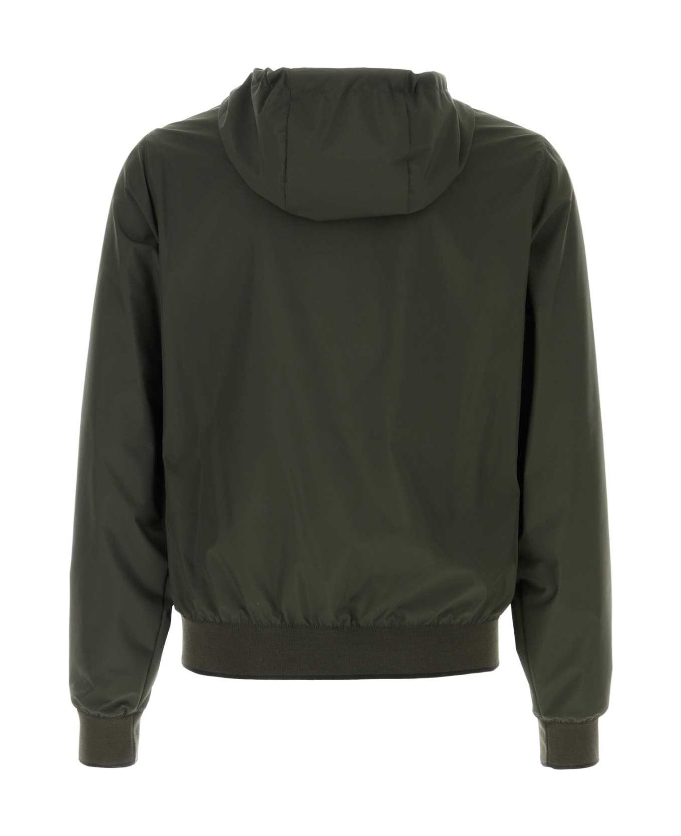 Moorer Bottle Green Polyester Denny Reversibile Jacket - FOREST