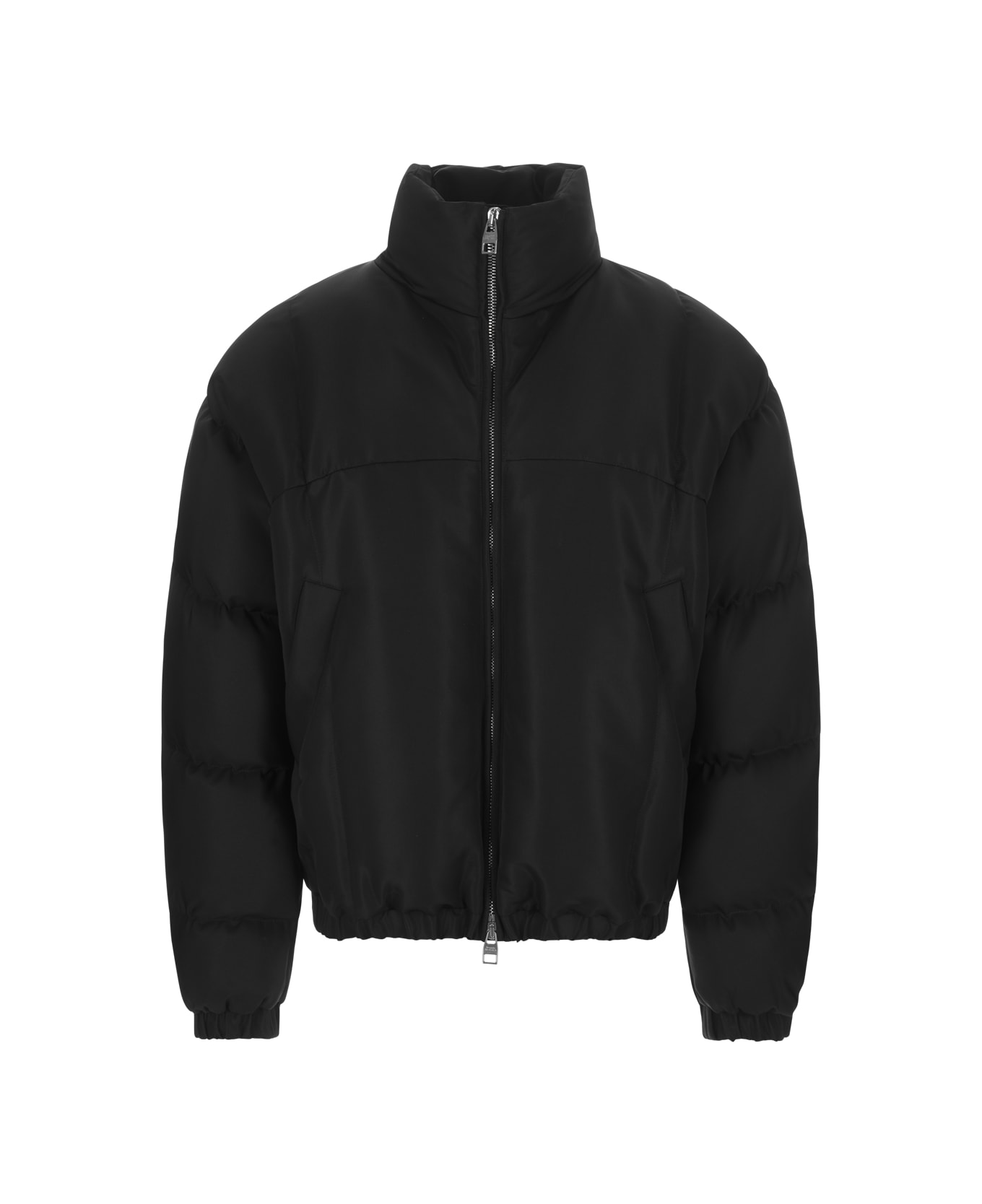 Alexander McQueen Padded Jacket With Seal Embroidery - Nero