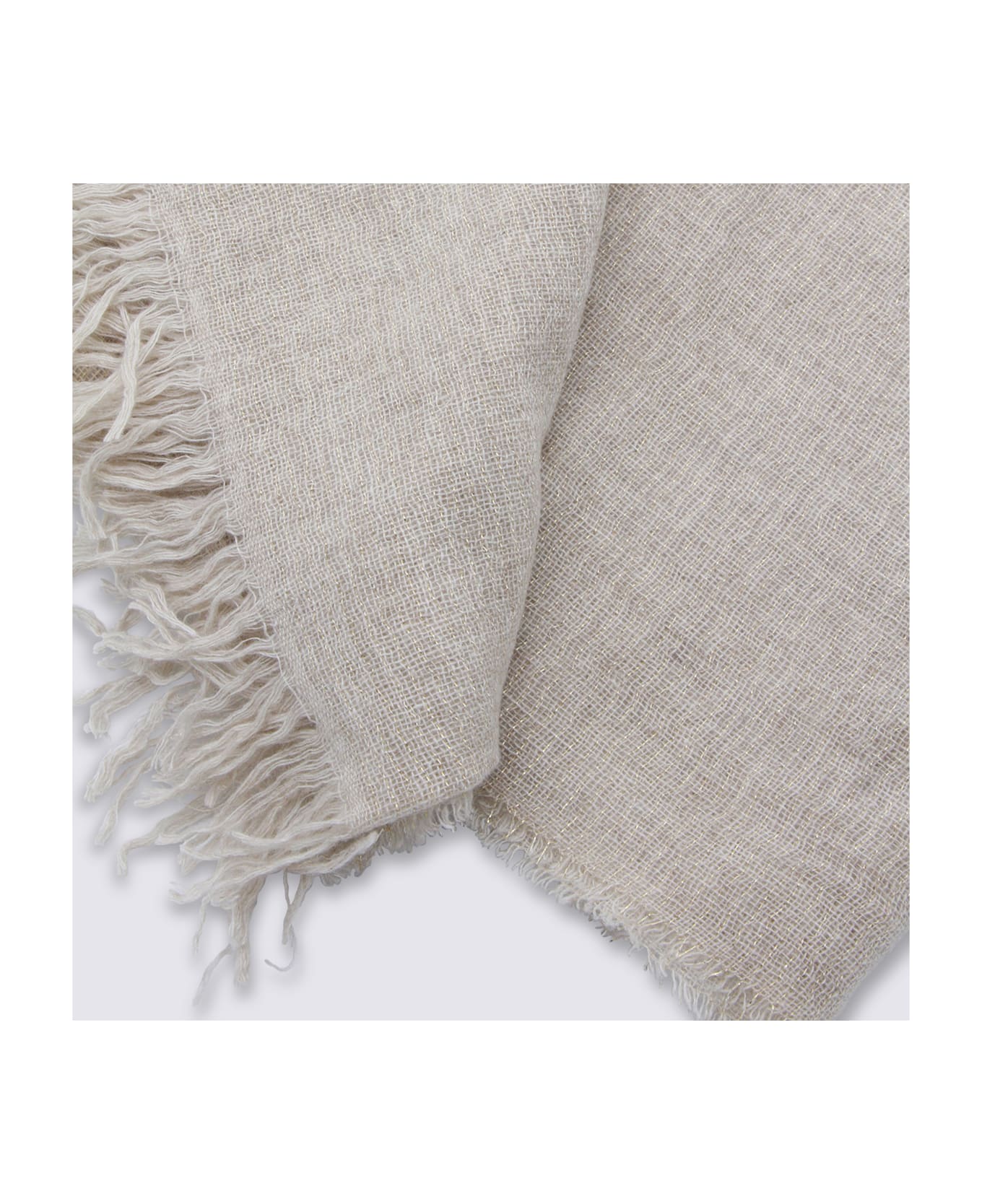 Fabiana Filippi Light Beige Wool Scarf - White