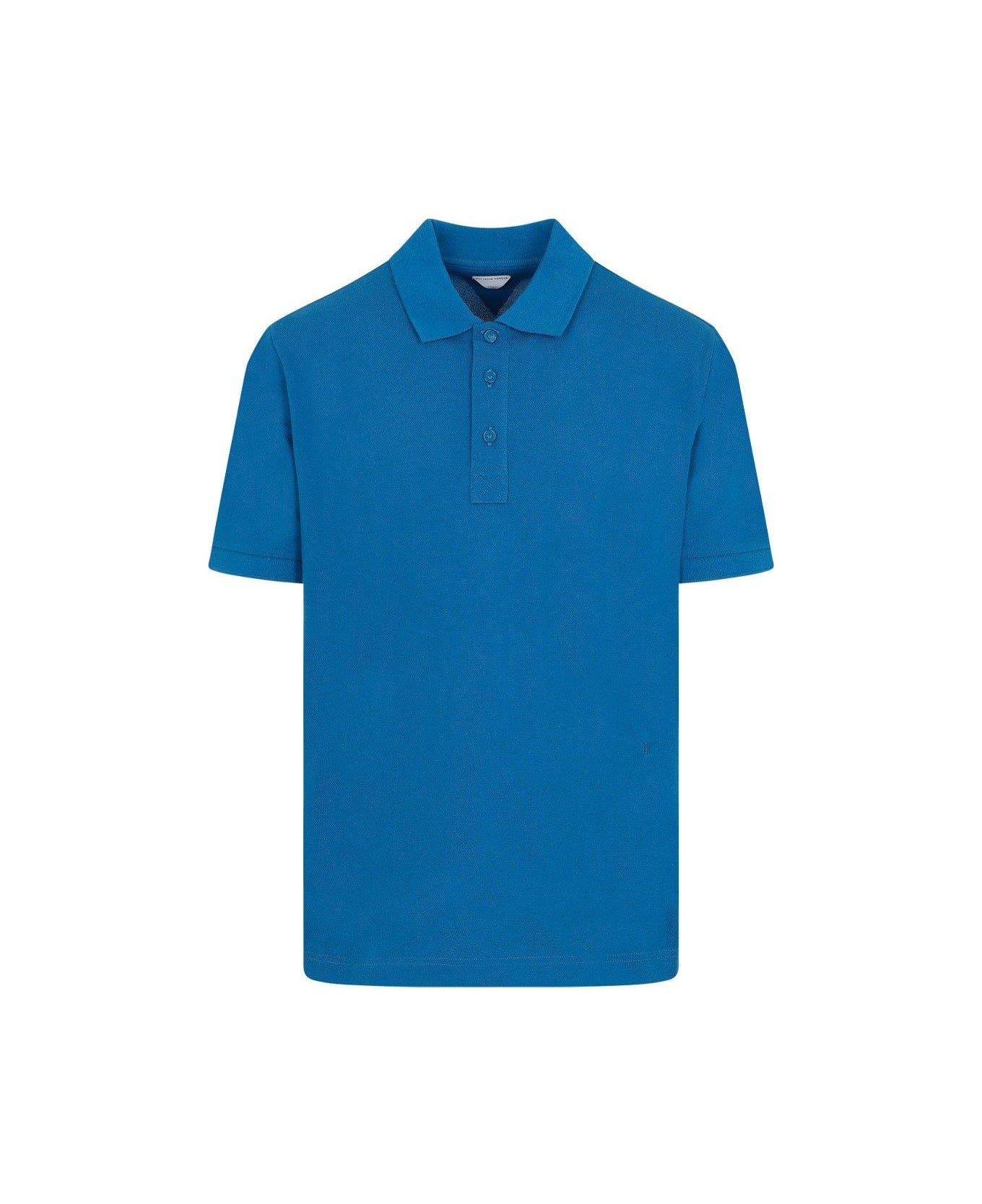 Bottega Veneta Short-sleeved Polo Shirt - PACIFIC