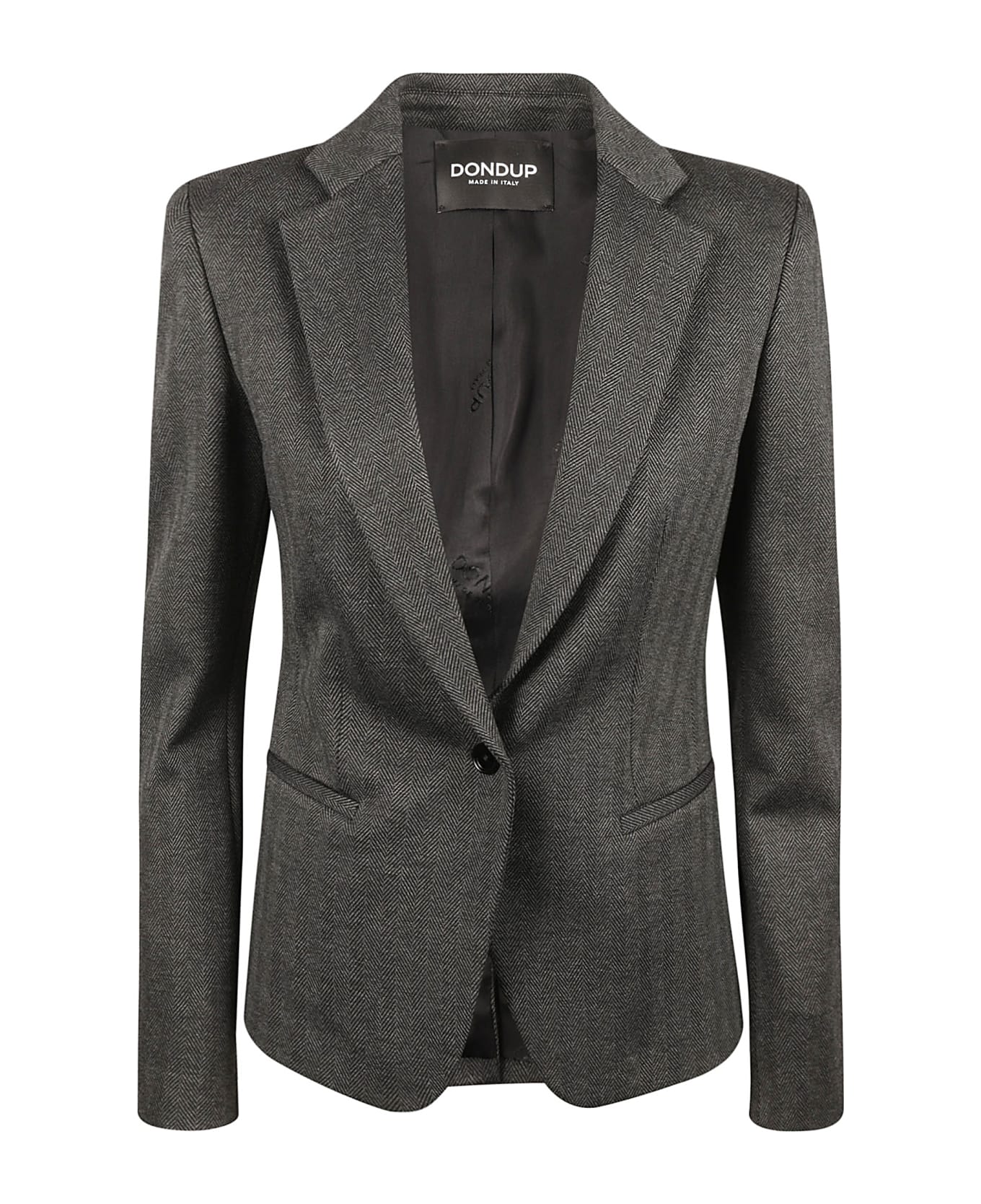 Dondup Rear Slit Slim Fit Blazer Dondup - GREY