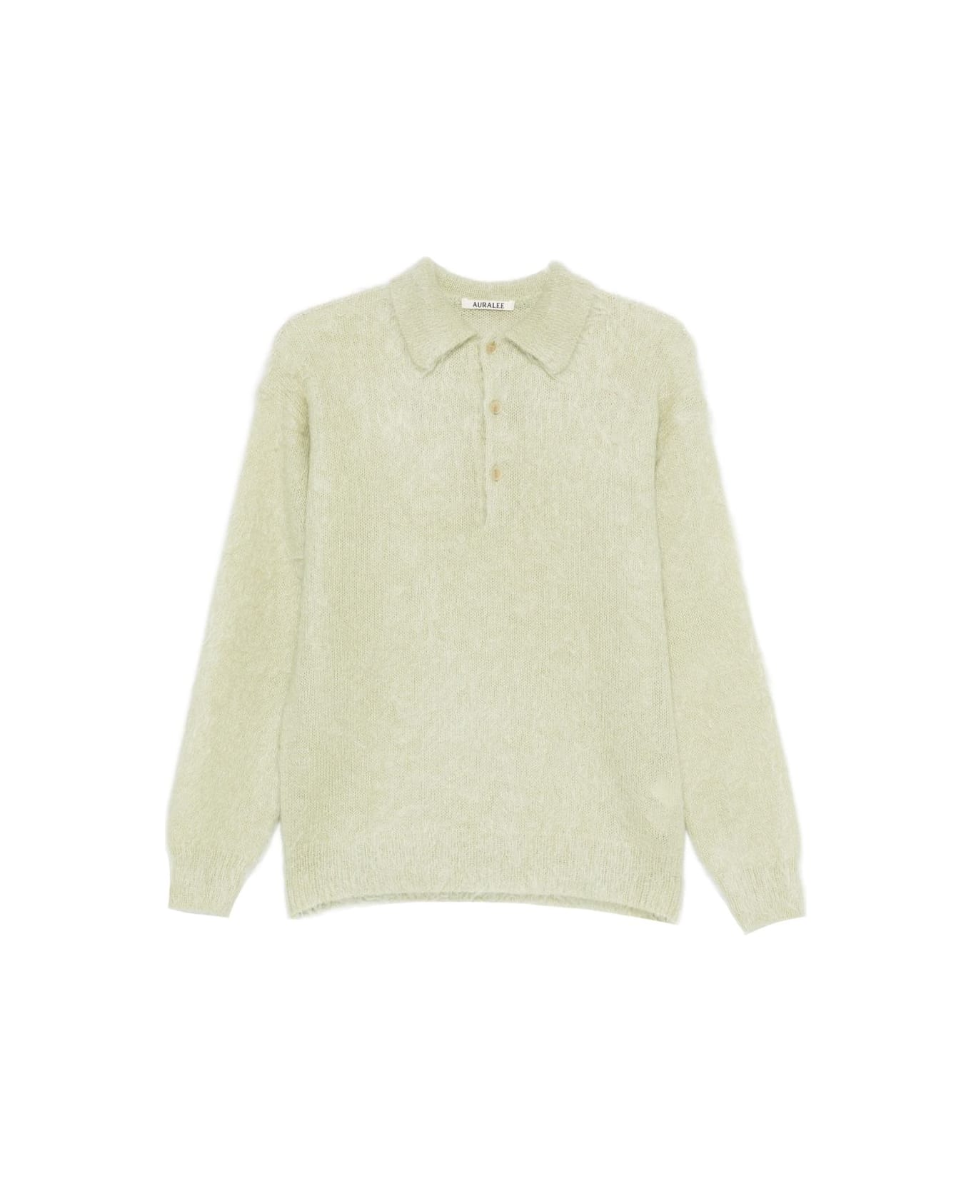 Auralee Wool Polo Shirt - Kaki