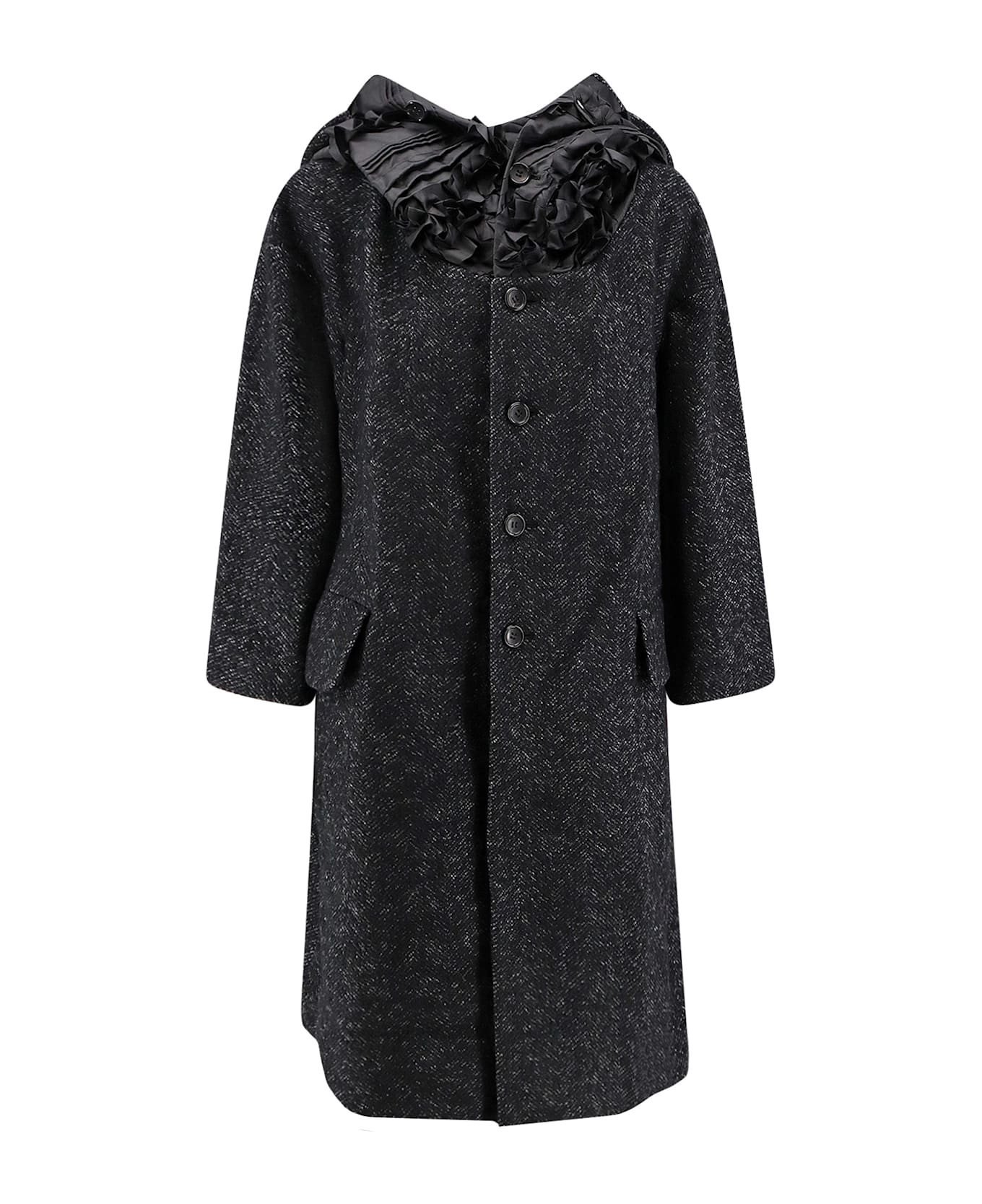 Comme des Garçons Play Wool Coat - Blkecruxblac