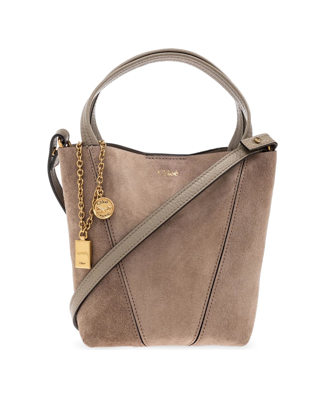 Chloé Shoulder Bag `chloé Spin Small` - Light Grey
