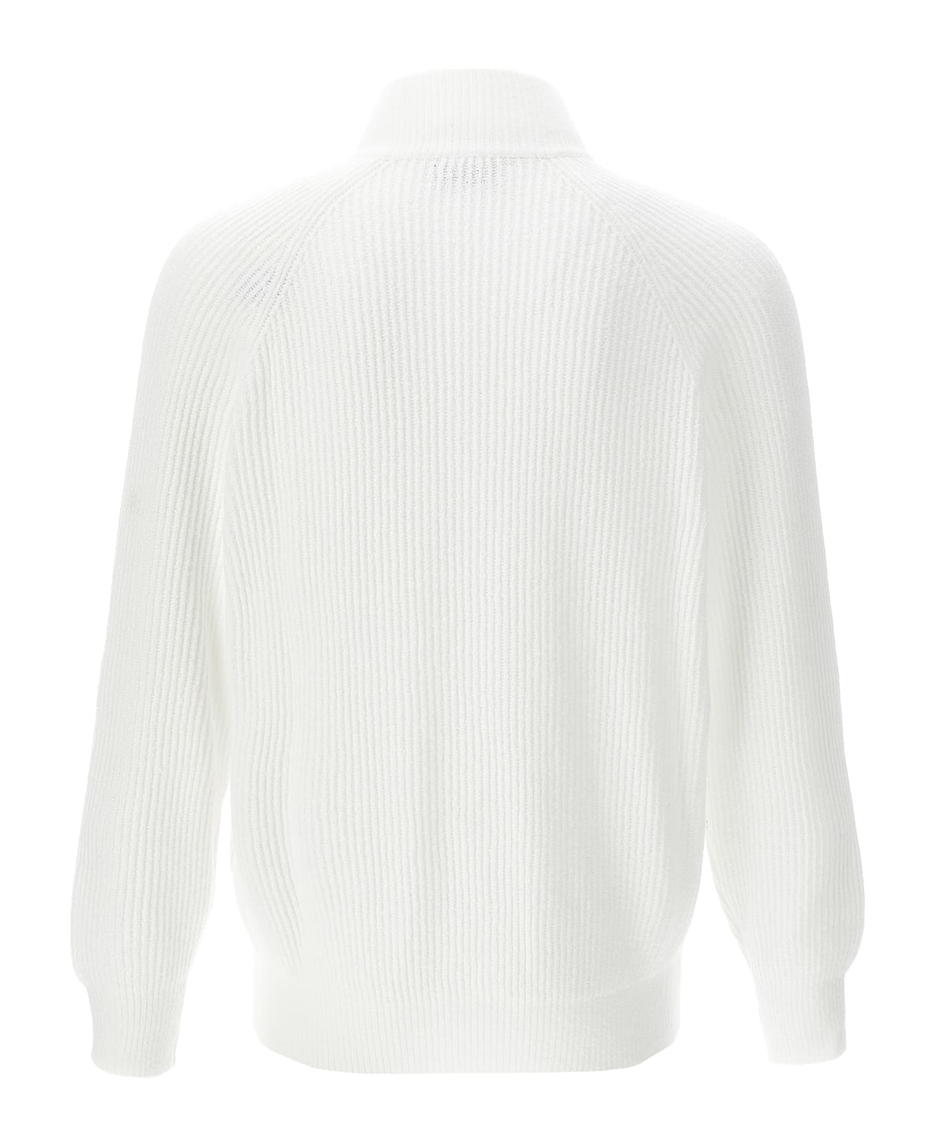 Brunello Cucinelli Zip Cardigan - White