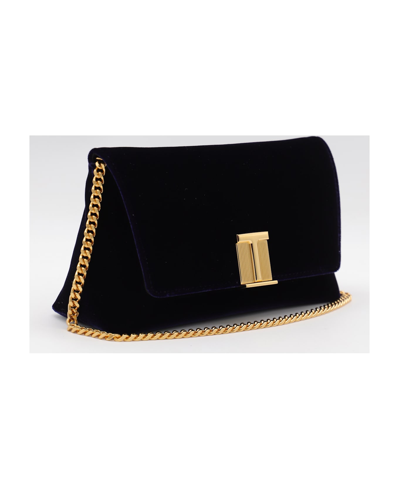 Tom Ford Dark Blue Velvet Shoulder Bag - INK