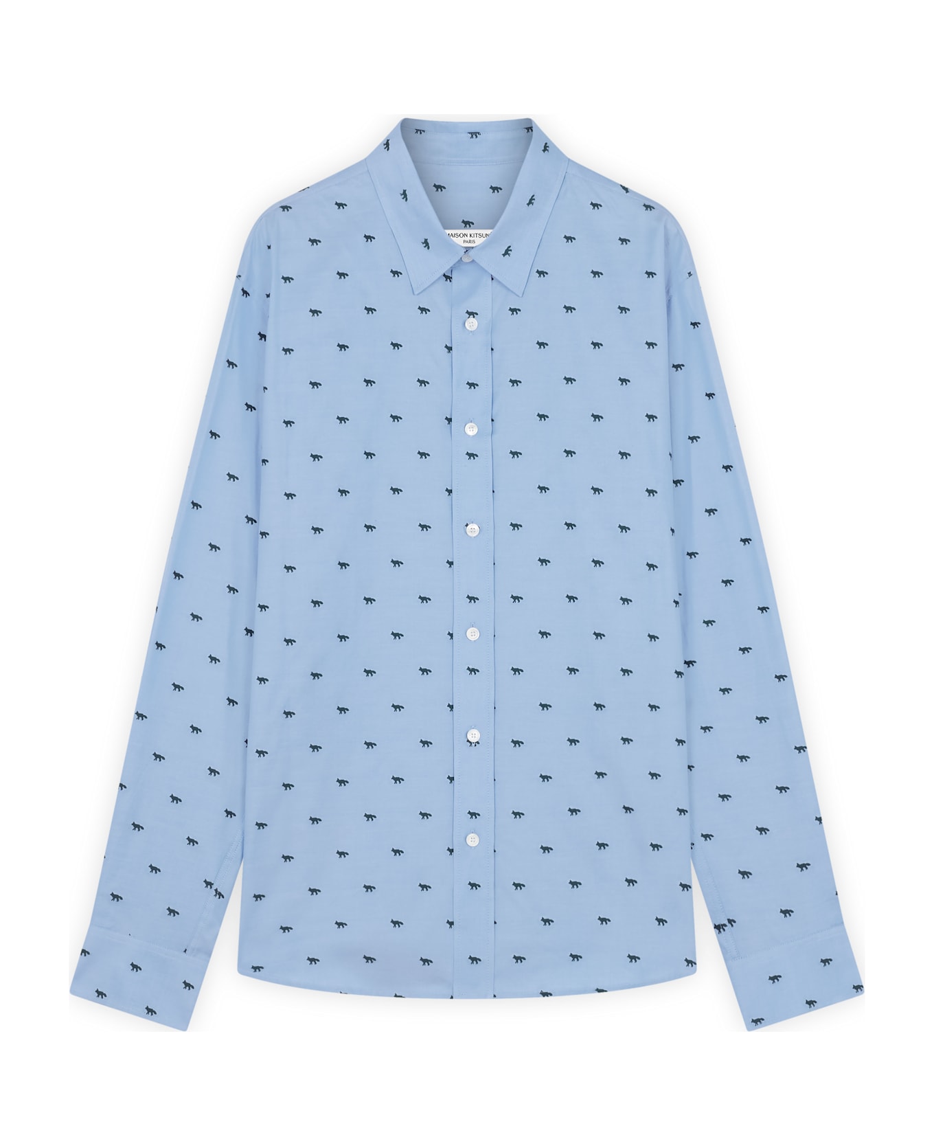 Maison Kitsuné Profile Fox Casual Shirt - Light Blue Green