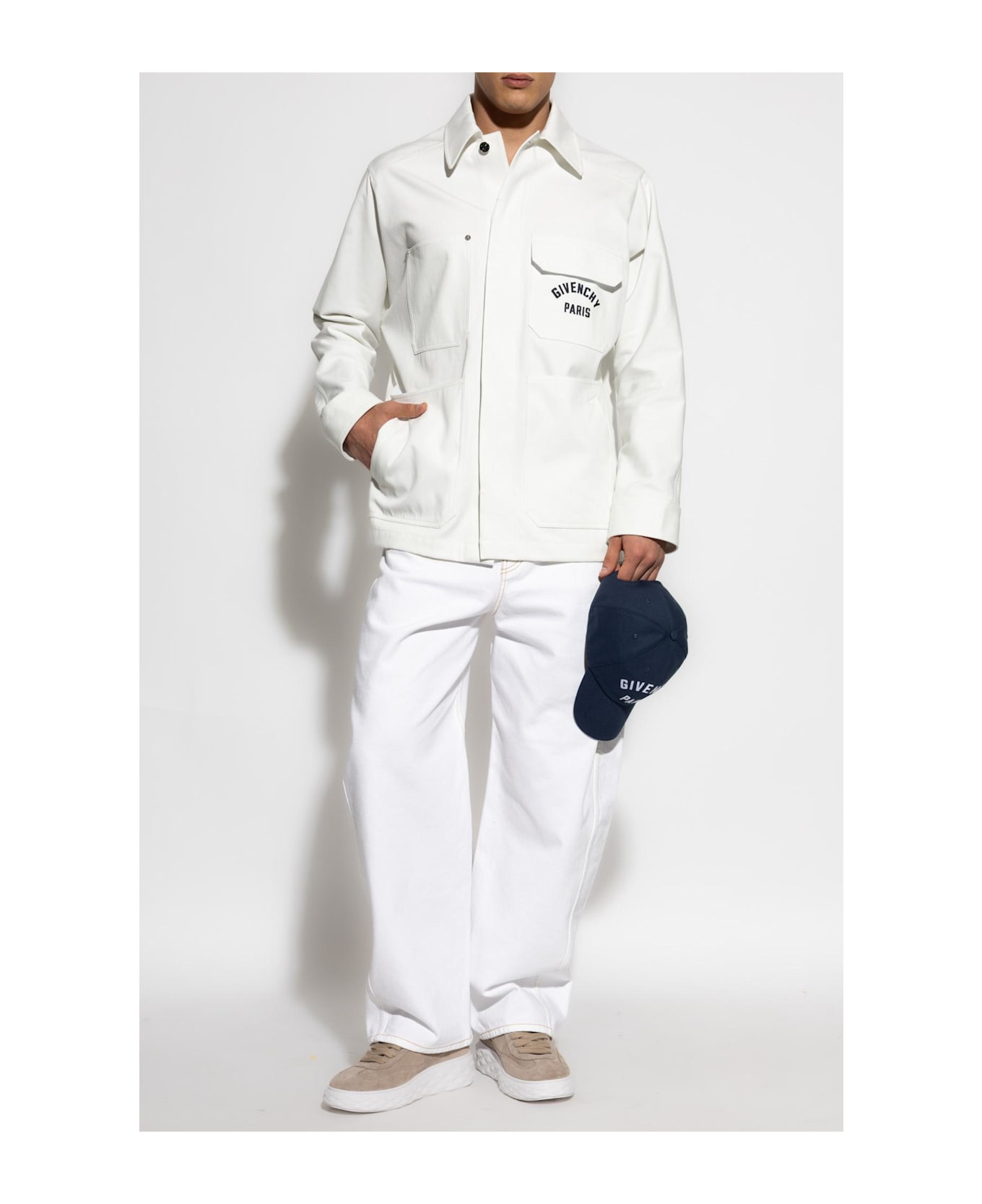 Givenchy Shirt Jacket With Logo - White