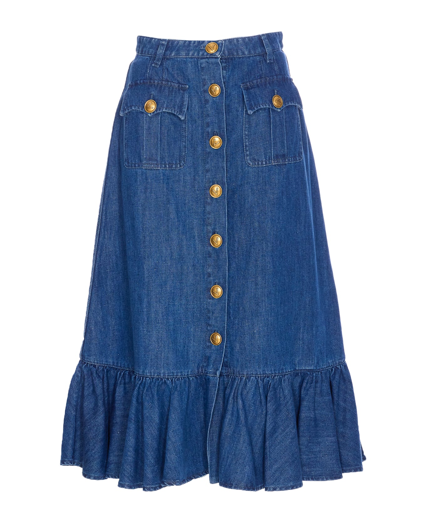 Valentino Garavani Light Denim Skirt - Blue