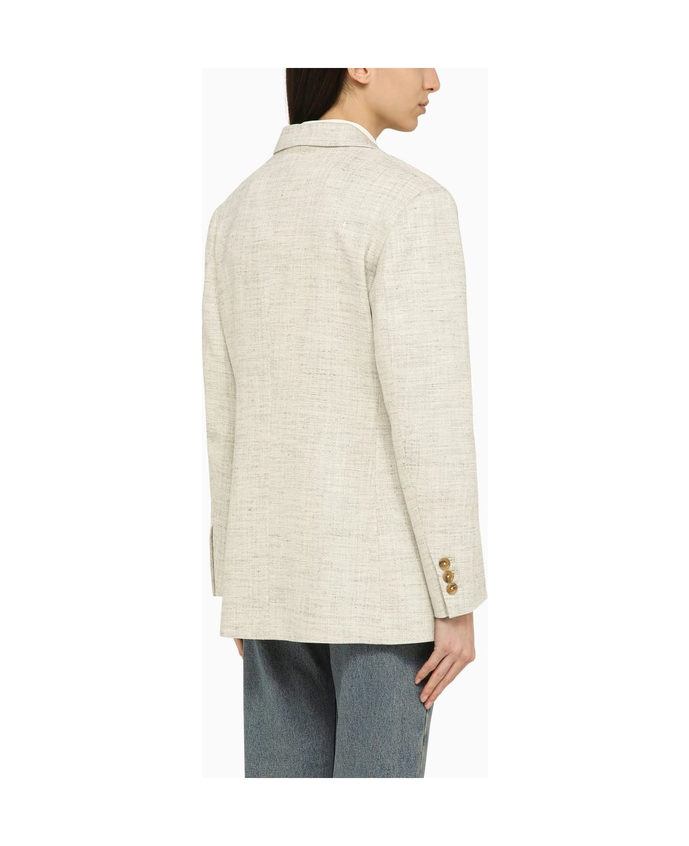 Blazé Milano Light Grey Silk-blend Daisy Laluna Jacket. - Grey