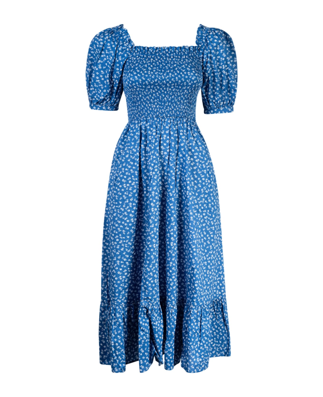 Ralph Lauren Floral Elastic Waist Dress - Navy