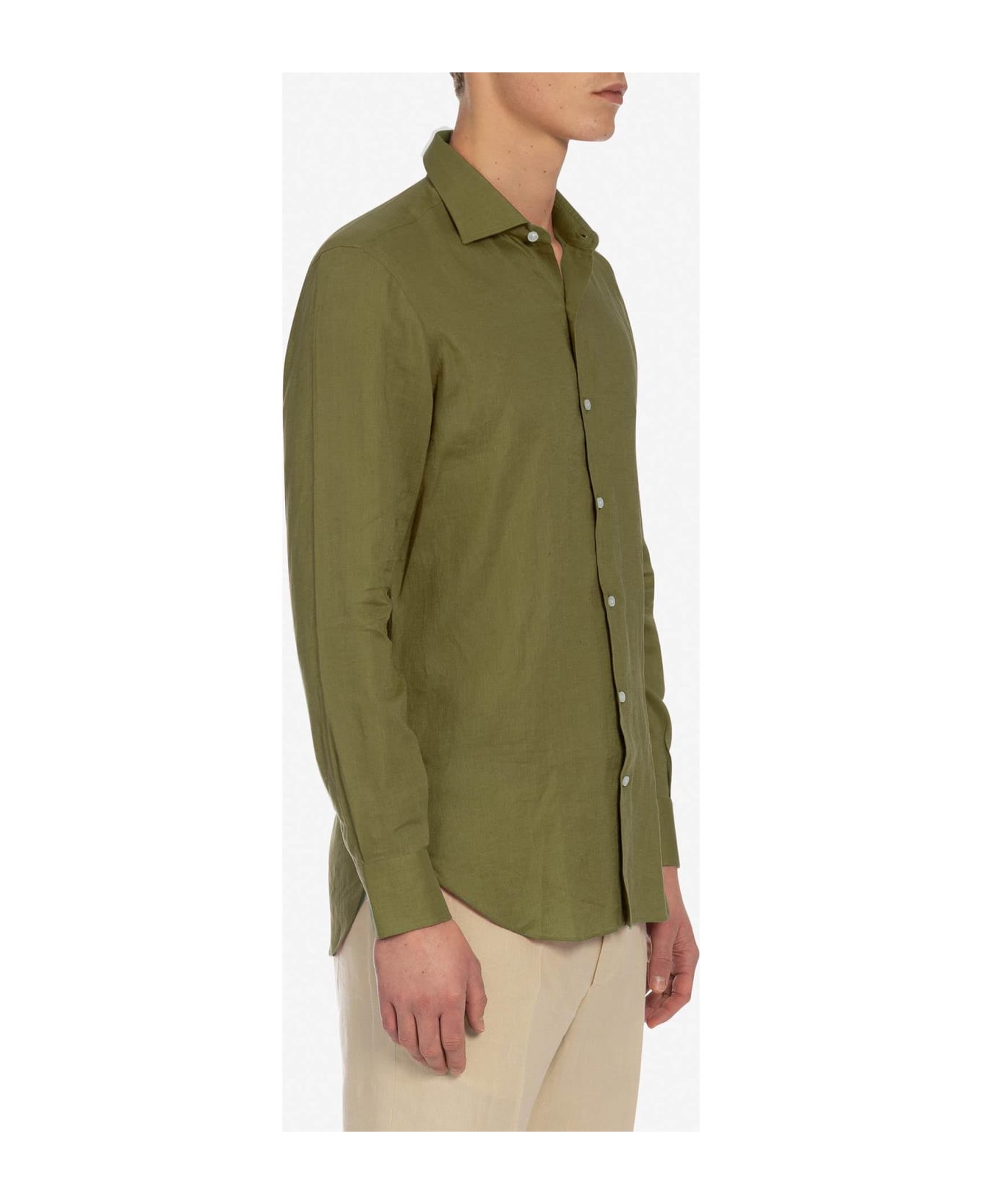 Larusmiani Handmade Shirt Mayfair Shirt - Olive