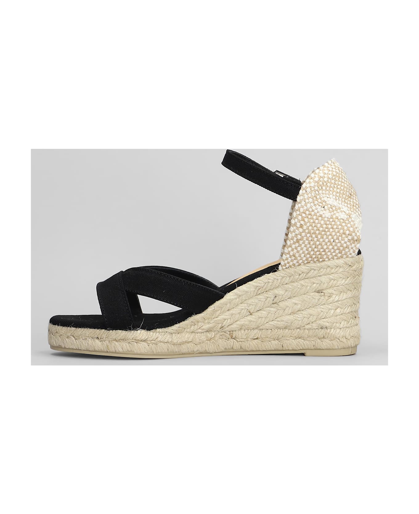 Castañer Bruna-6-001 Wedges In Black Canvas - black