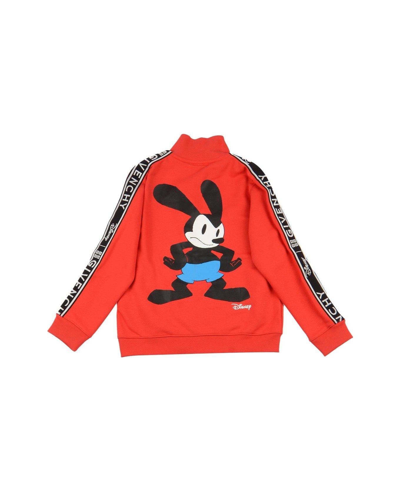 Givenchy X Disney Oswald-print Zipped Hoodie - Red