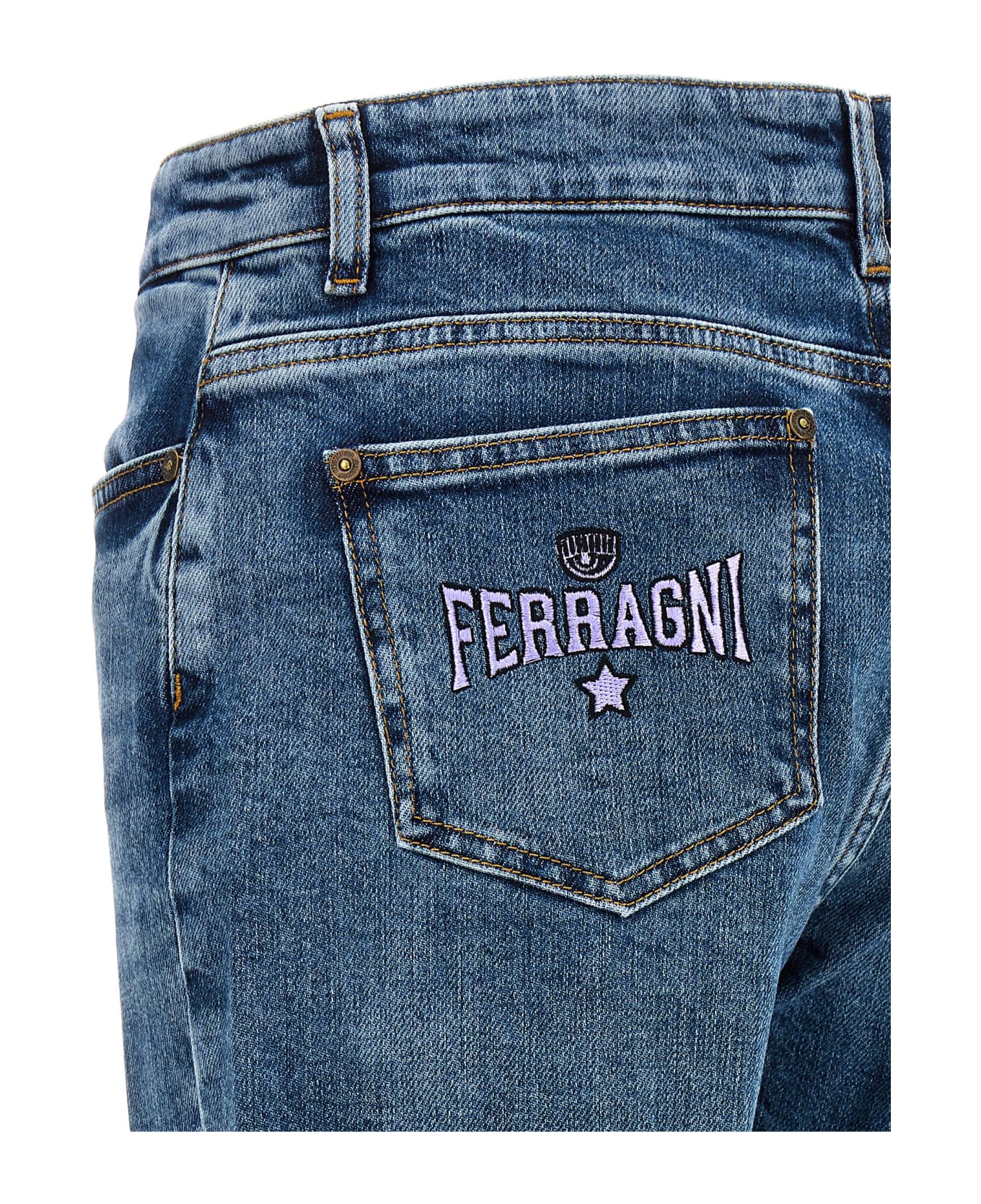 Chiara Ferragni Logo Jeans - Blue